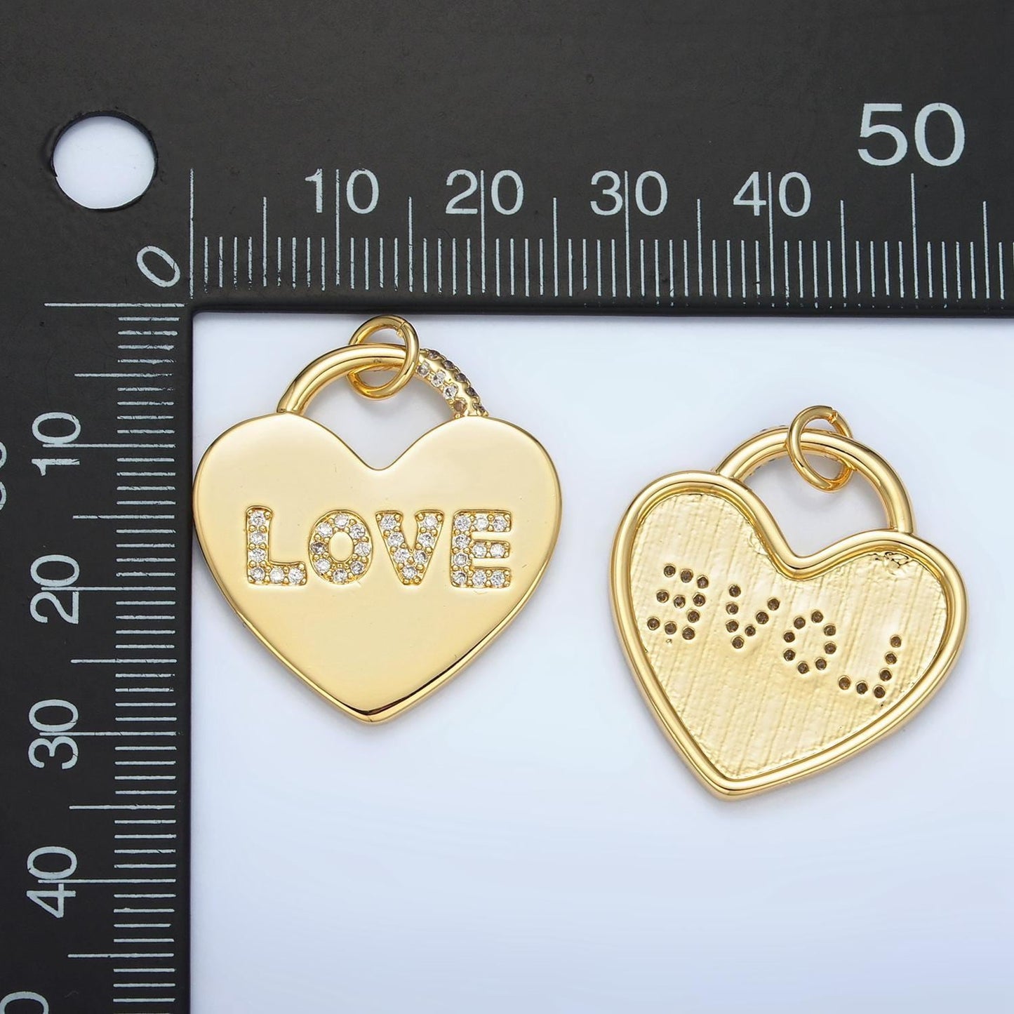 Big 24k gold filled heart charm padlock love pendant for statement center piece charm necklace jewelry making supply | n743