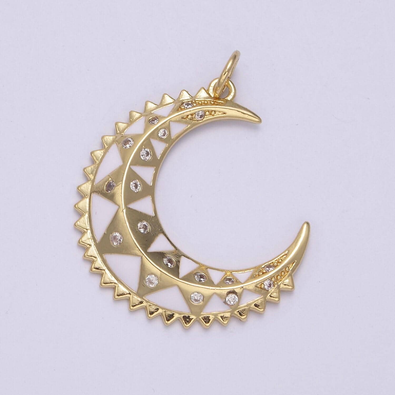 Dainty crescent moon pendant, multiple enamel color options | diy fashion jewelry charm for necklace bracelet earring | n-736