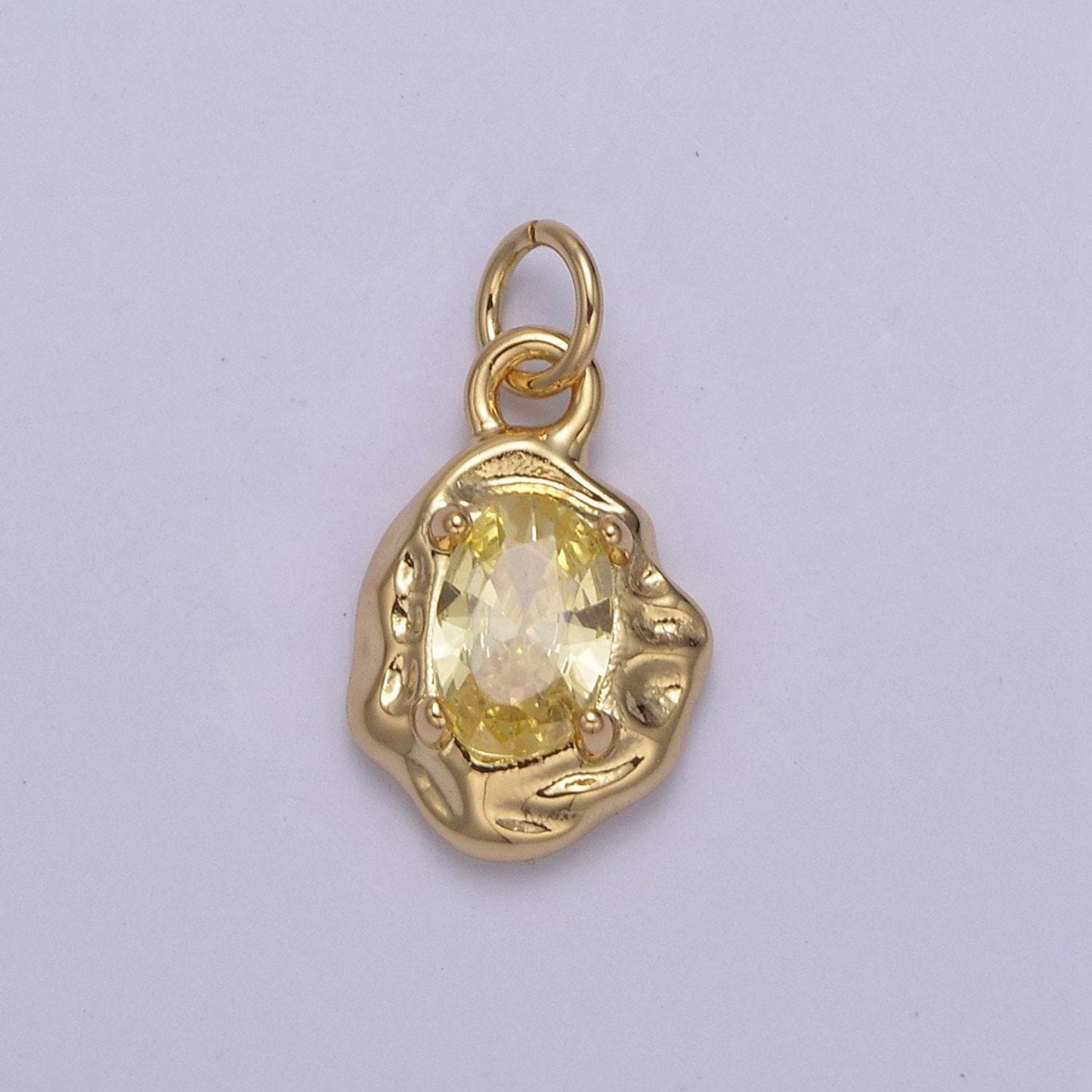Mini gold rustic charm with colorful cubic zirconia stone option | diy fashion pendant jewelry necklace bracelet earring | n-716