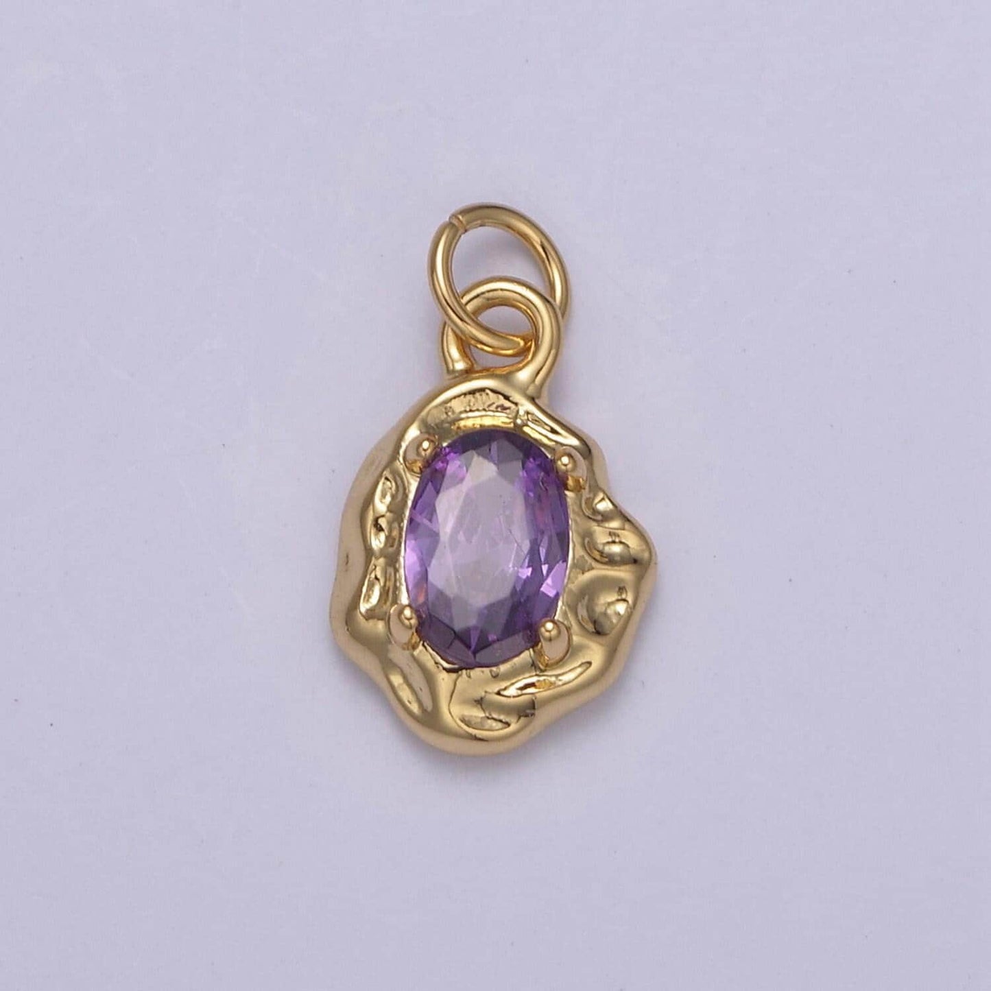 Mini gold rustic charm with colorful cubic zirconia stone option | diy fashion pendant jewelry necklace bracelet earring | n-715