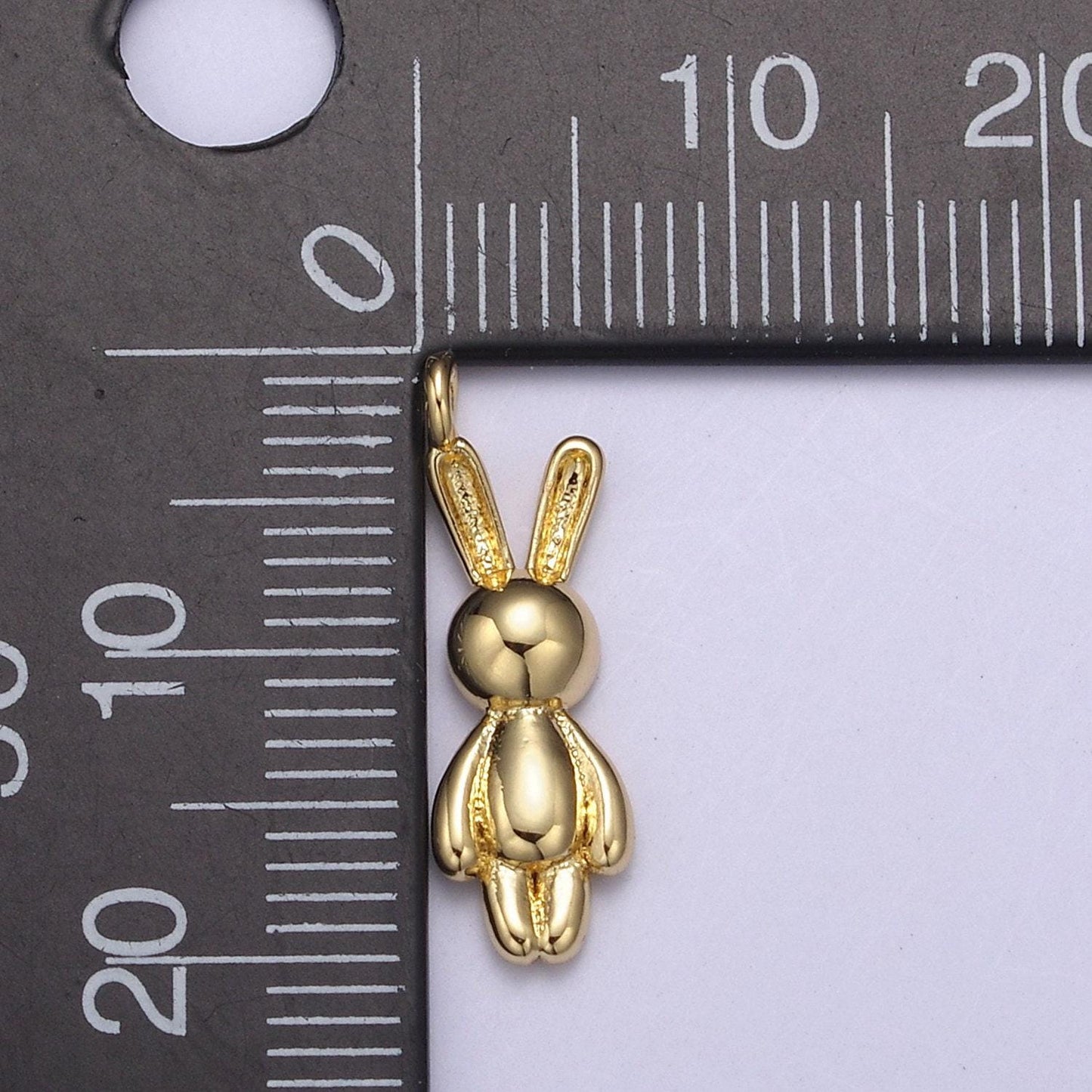 Gold filled small balloon rabbit charm tiny bunny pendant for kids jewelry necklace bracelet earring supply n-664