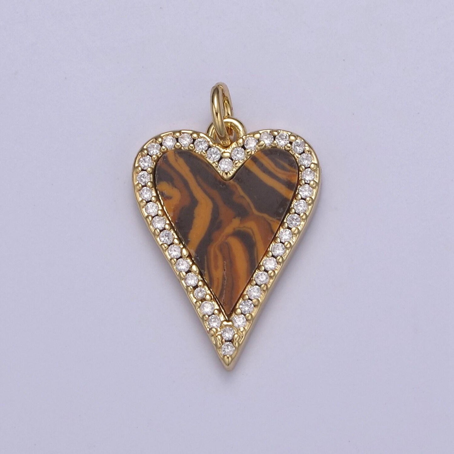 14k gold filled pearl, tiger eye, turquoise abalone shell charm pendant, heart love charm for necklace bracelet jewelry making n-640