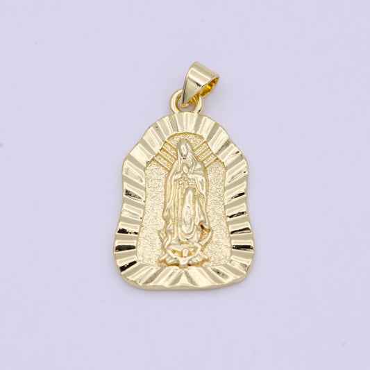 Dainty gold lady guadalupe charm virgin mary pendant n-624
