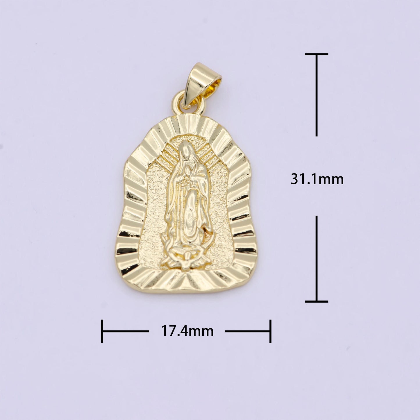 Dainty gold lady guadalupe charm virgin mary pendant n-624