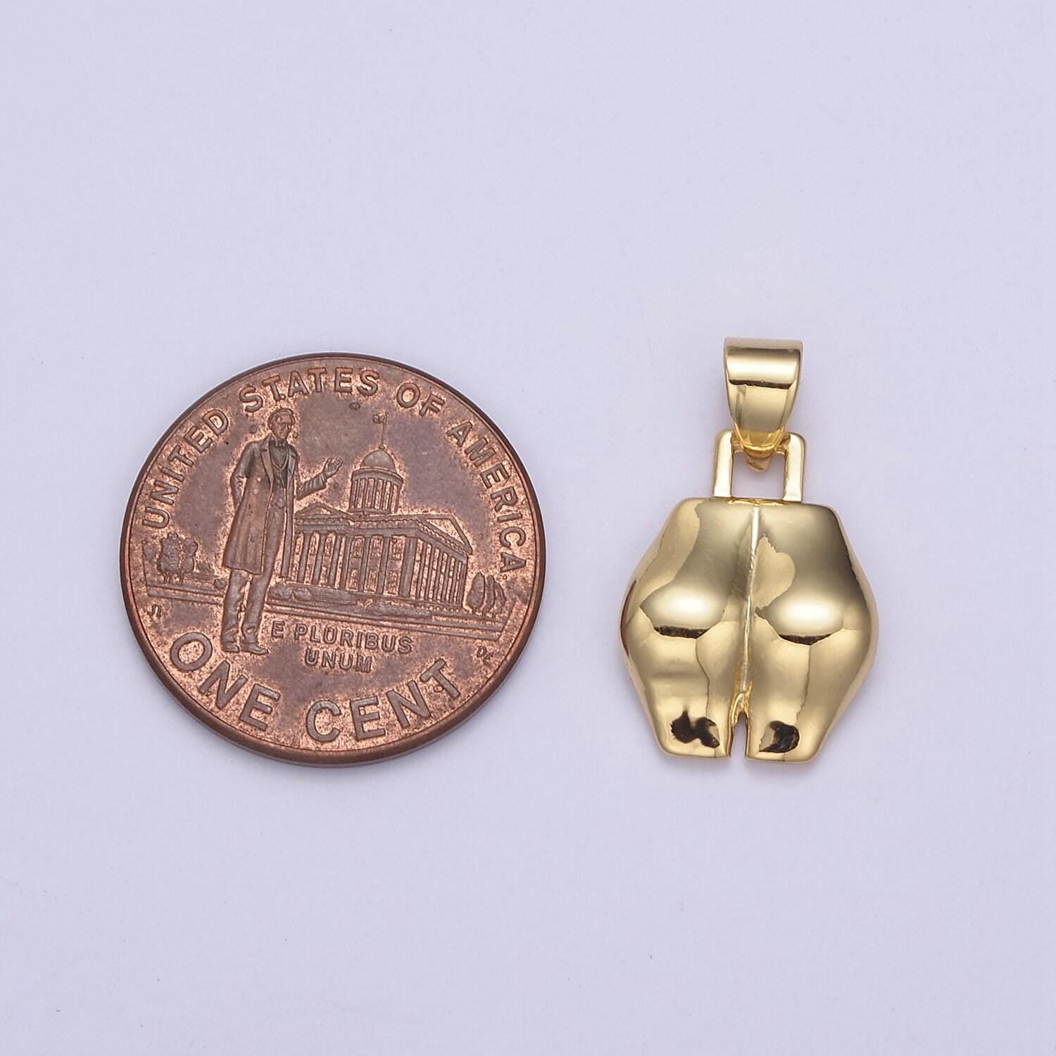 24k gold filled bootylicous booty pendant // butt ass charm // la femme necklace charm jewelry | diy fashion piece necklace bracelet | n-557