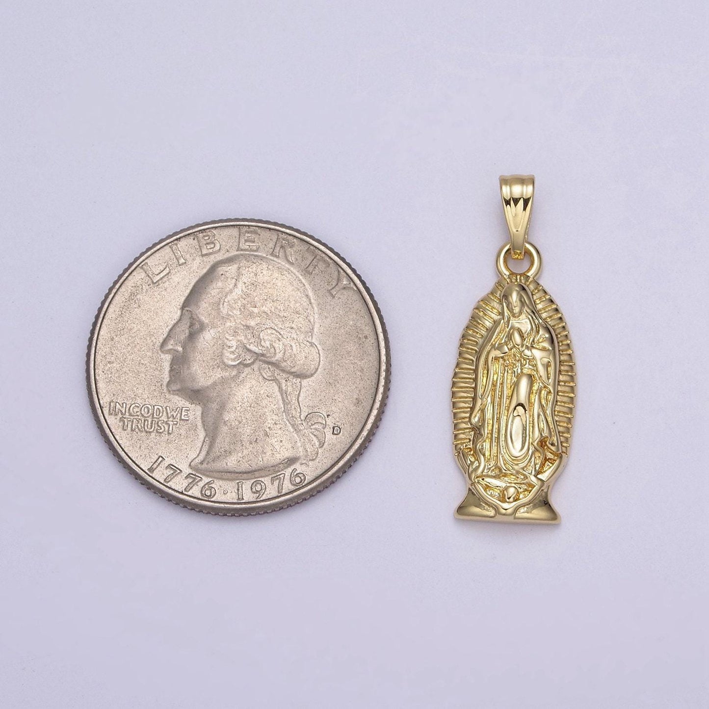 Gold lady guadalupe charm virgin mary pendant for religious jewelry making n-542