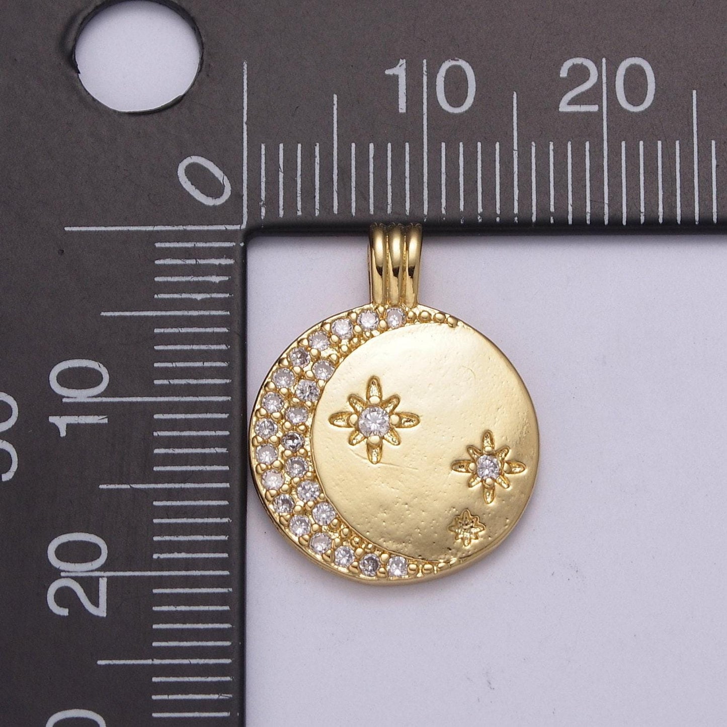 Micro pave cz planet of the universe pendant gold charm, star moon orbit galaxy, world celestial crescent moon diy jewelry necklace, n-522