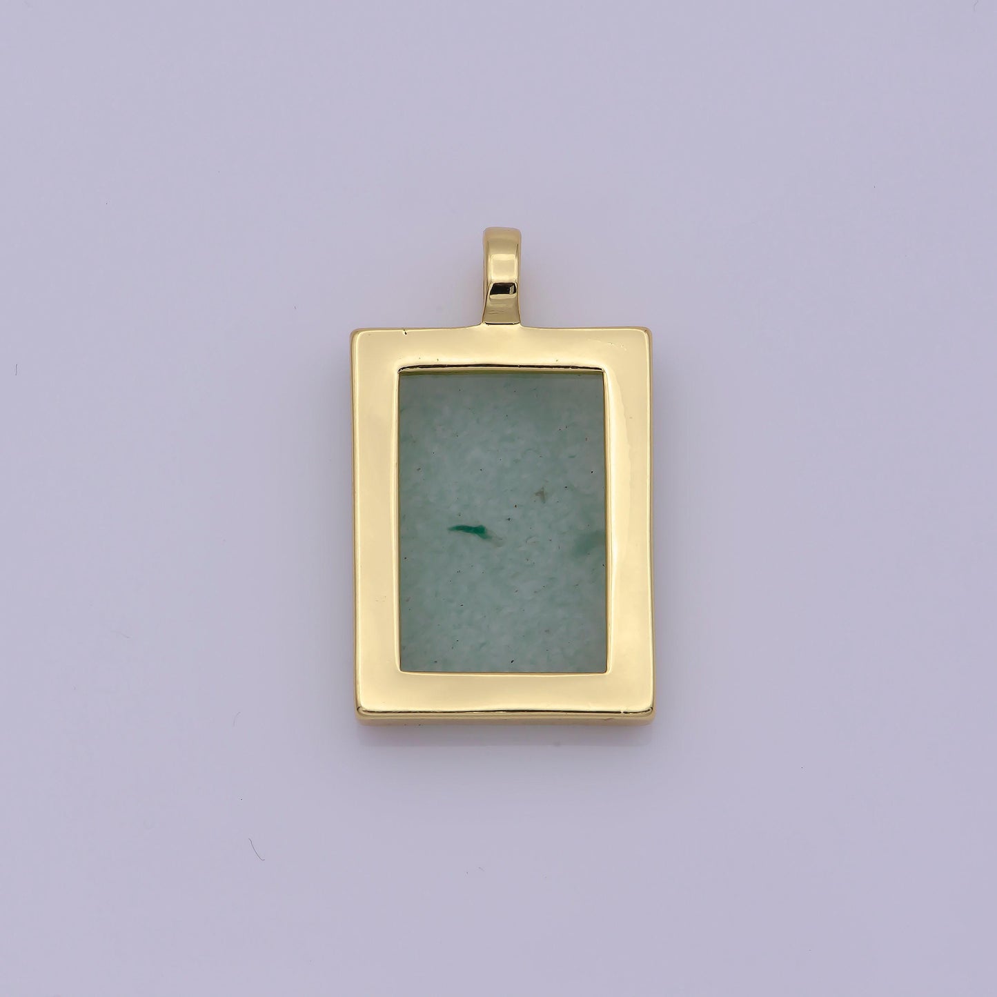 Gold rectangle gemstone medallion pendant tiger eye, carnelian ,green agate for minimalist classic jewelry n-487~n-490