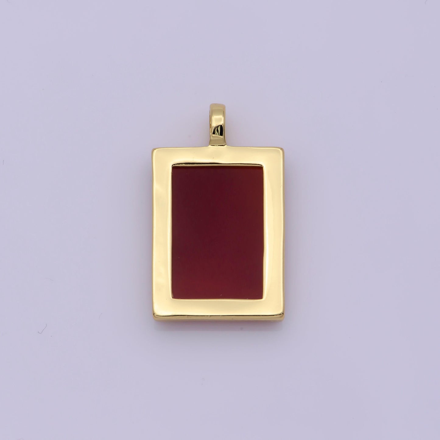 Gold rectangle gemstone medallion pendant tiger eye, carnelian ,green agate for minimalist classic jewelry n-487~n-490