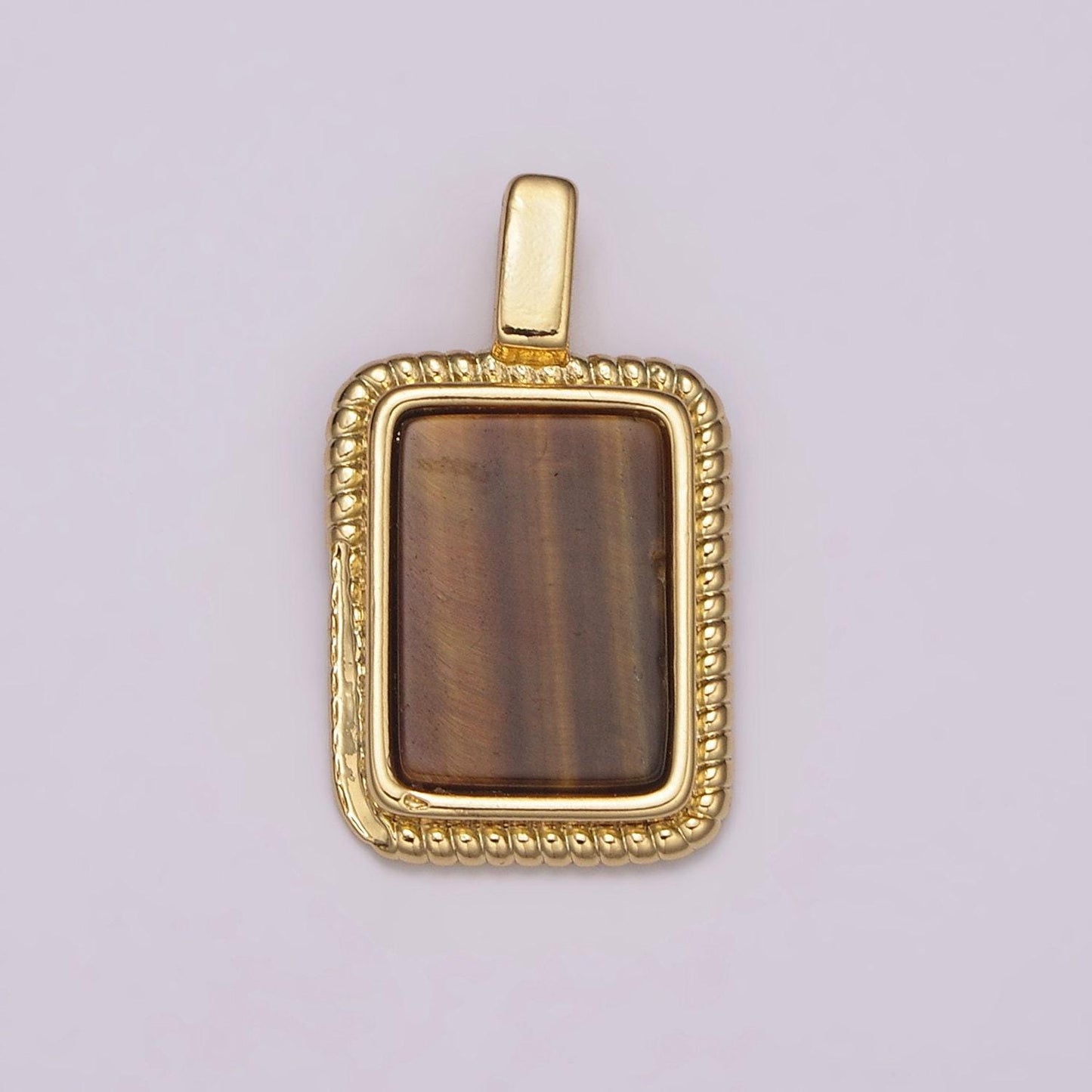 Gold rectangle gemstone medallion pendant abalone,tiger eye, carnelian,onyx,green agate for classic minimalist jewelry n473~n-477
