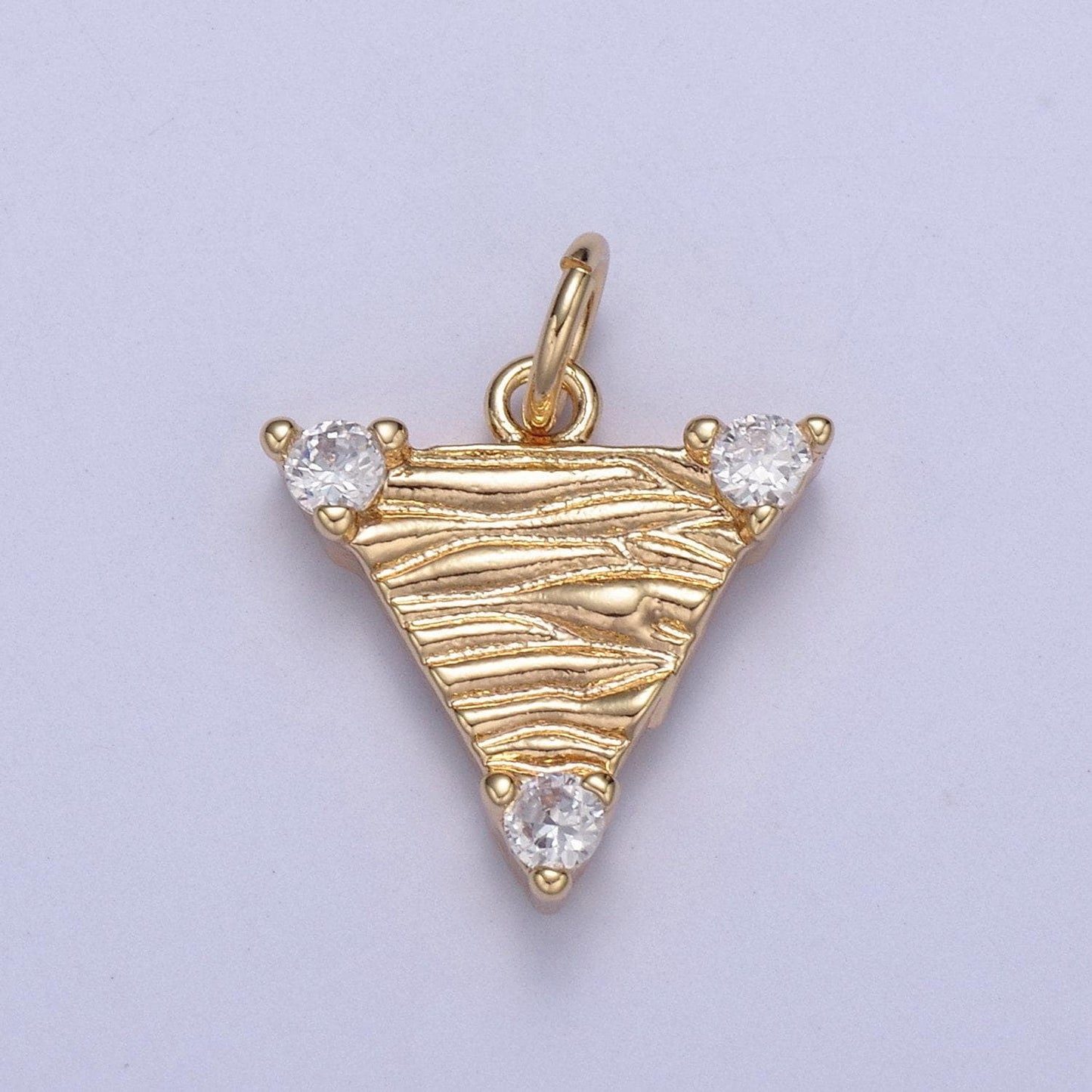 16k gold fill dainty triangle charm cubic zirconia charm in gold fill micro pave cz geometric charm for diy earring bracelet necklace supply