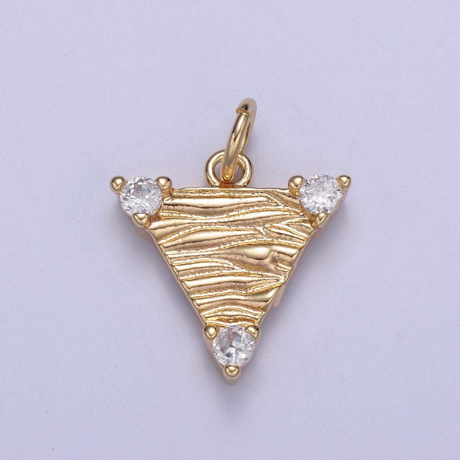 16k gold fill dainty triangle charm cubic zirconia charm in gold fill micro pave cz geometric charm for diy earring bracelet necklace supply