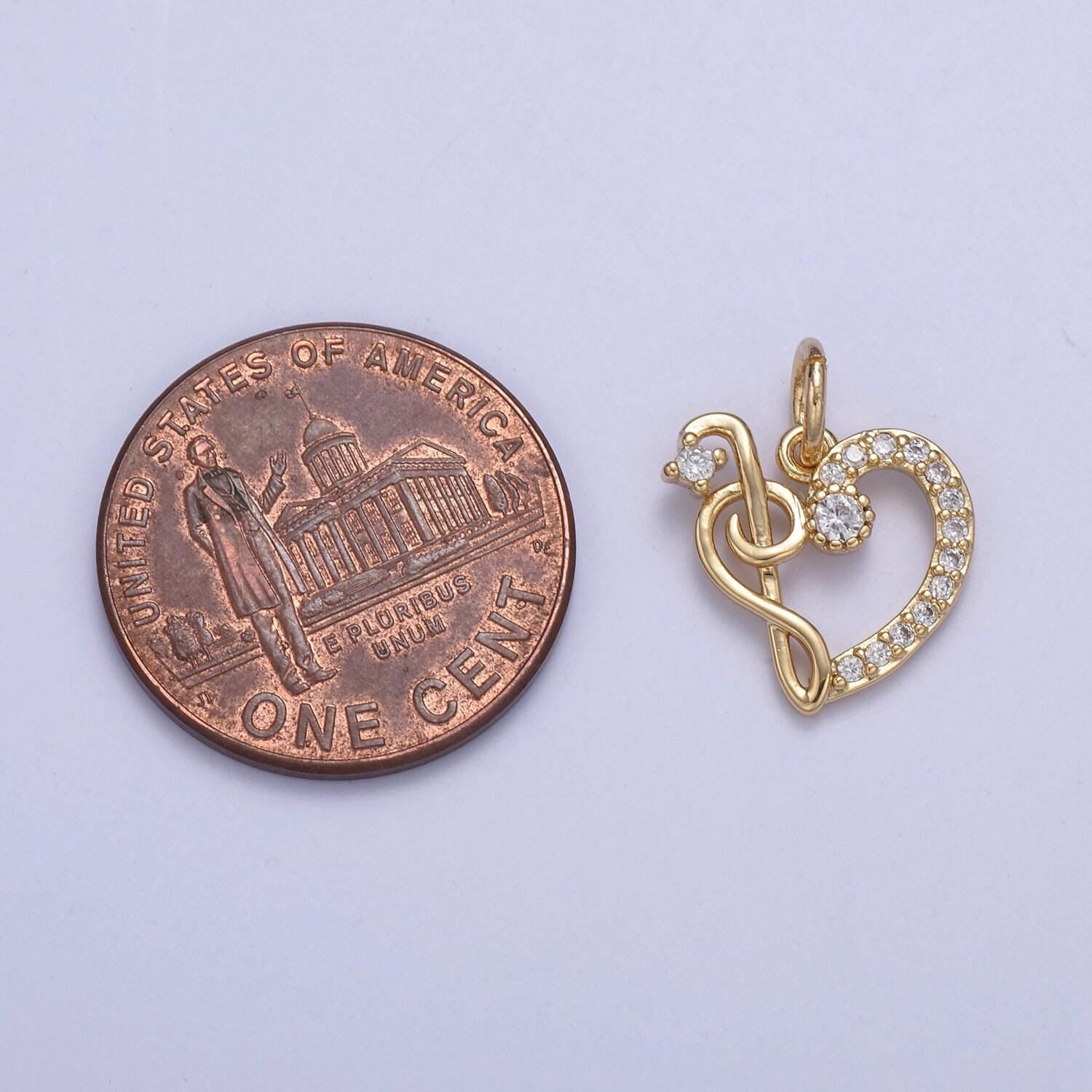 Dainty micro pave heart with ornament charm, love inspired tiny heart ornament gold filled charm for diy earring bracelet necklace supply