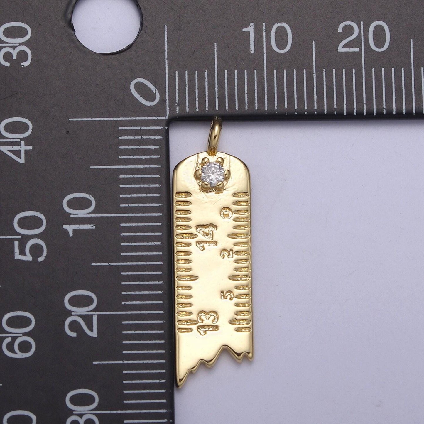 Dainty ruler charm gold / silver ruler pendant for necklace bracelet earring component n-369 / n-370