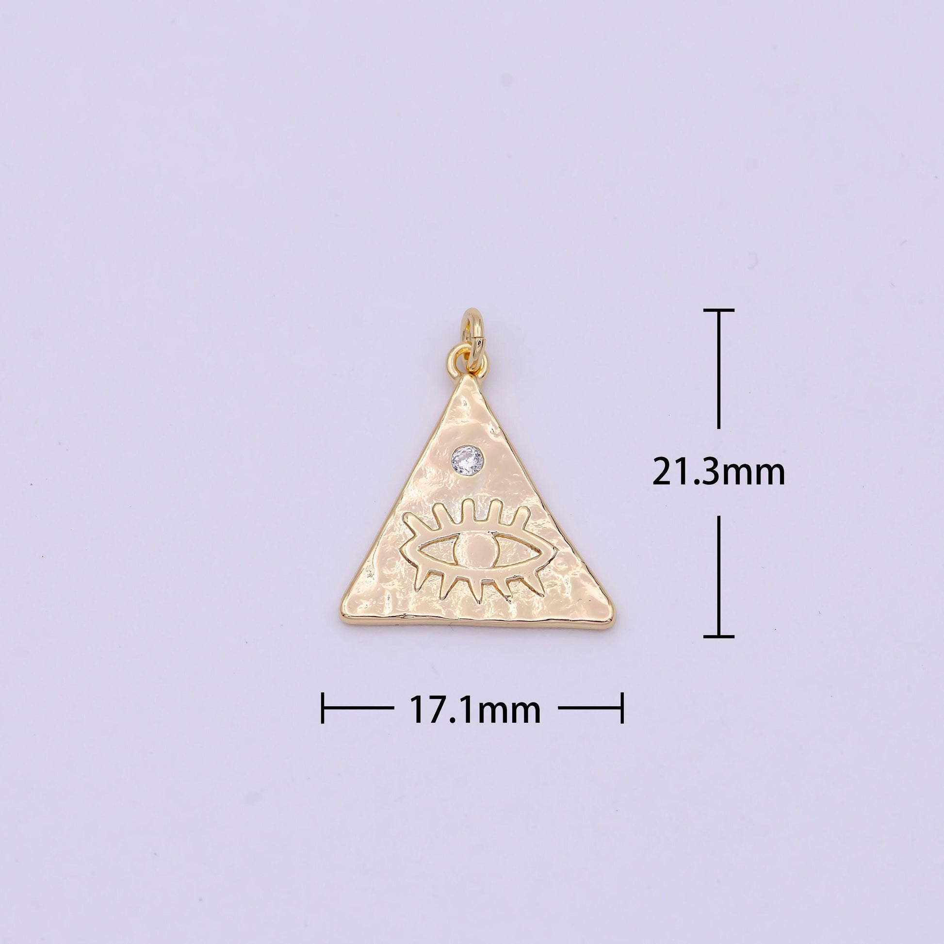 Dainty triangle evil eye charm eye of ra amulet pendant for necklace earring bracelet supply n-364
