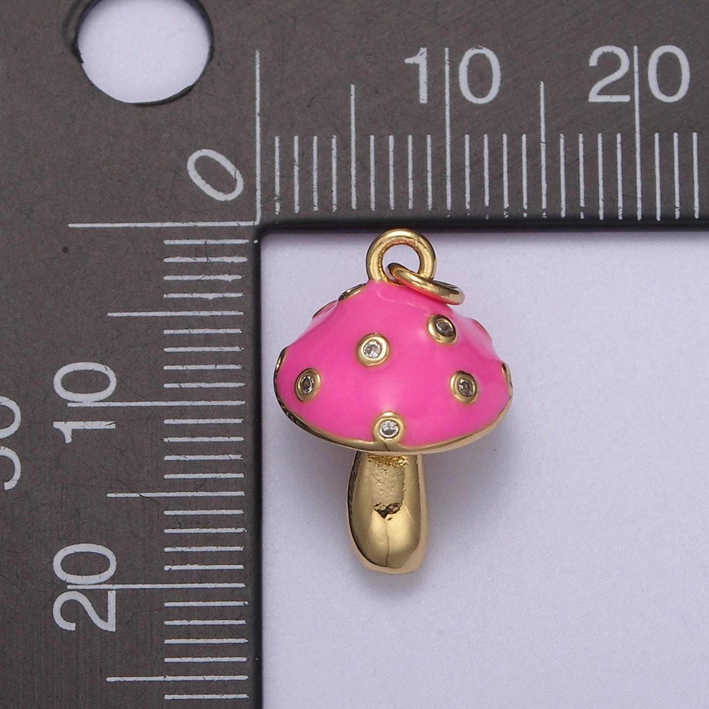 Dainty magic mushroom charms -shroomie pendants bracelet necklace -kawaii pink red white color n-341 / n-342 / n-343