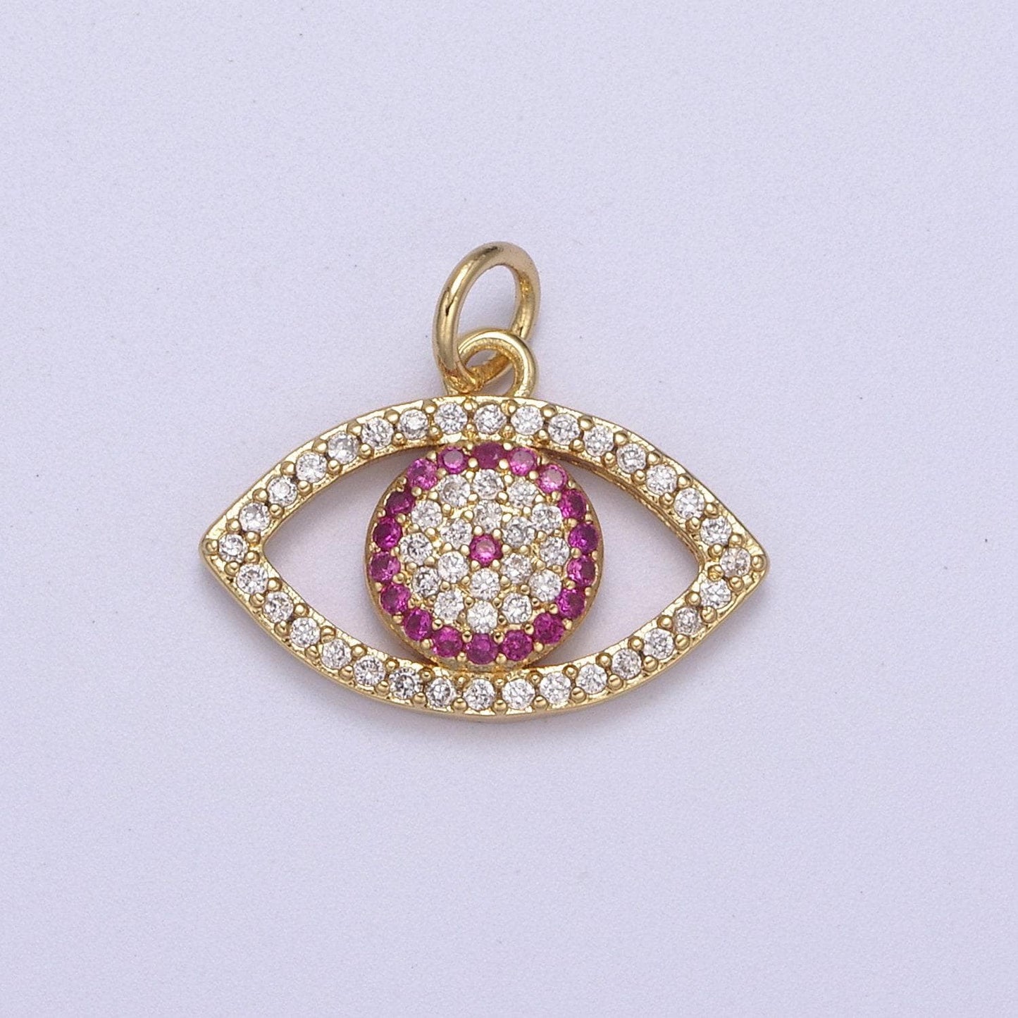 Cubic evil eye charm - 17x19mm pendant gold filled cz drop charm pendant amulet protection charm n-333, n-334, n-335
