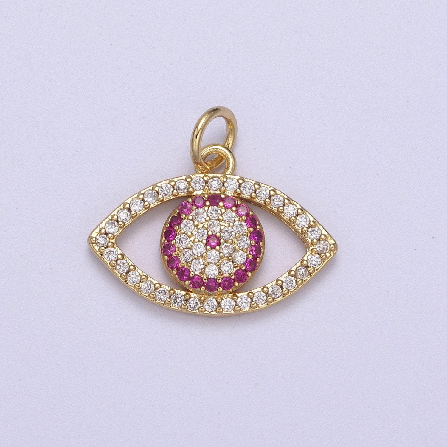 Cubic evil eye charm - 17x19mm pendant gold filled cz drop charm pendant amulet protection charm n-333, n-334, n-335
