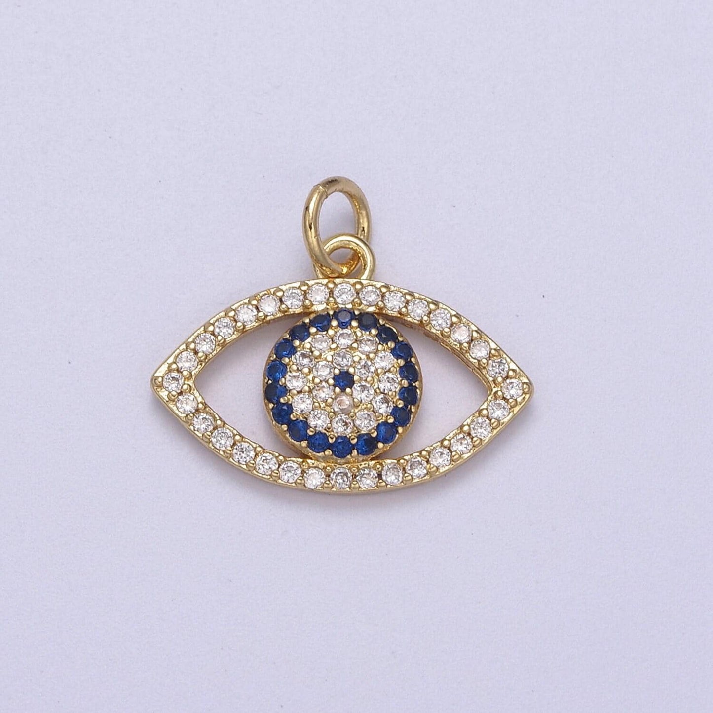 Cubic evil eye charm - 17x19mm pendant gold filled cz drop charm pendant amulet protection charm n-333, n-334, n-335