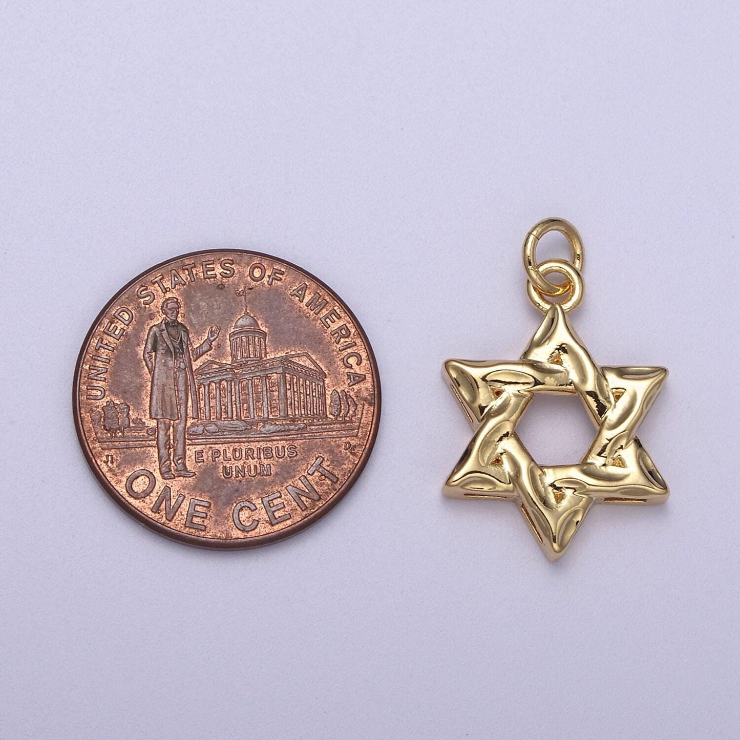 Dainty star of david charm jewish charm, rustic star religious jewelry n-310