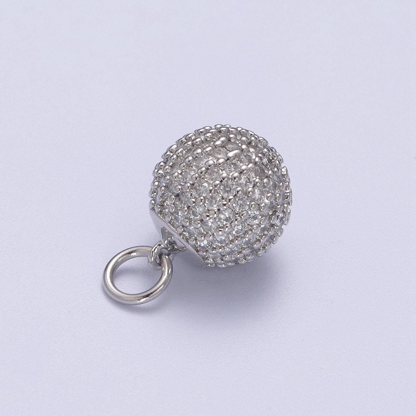 Gold disco ball charm cubic zirconia green black blue pink teal clear silver ball dangle charm pendant n314-n320