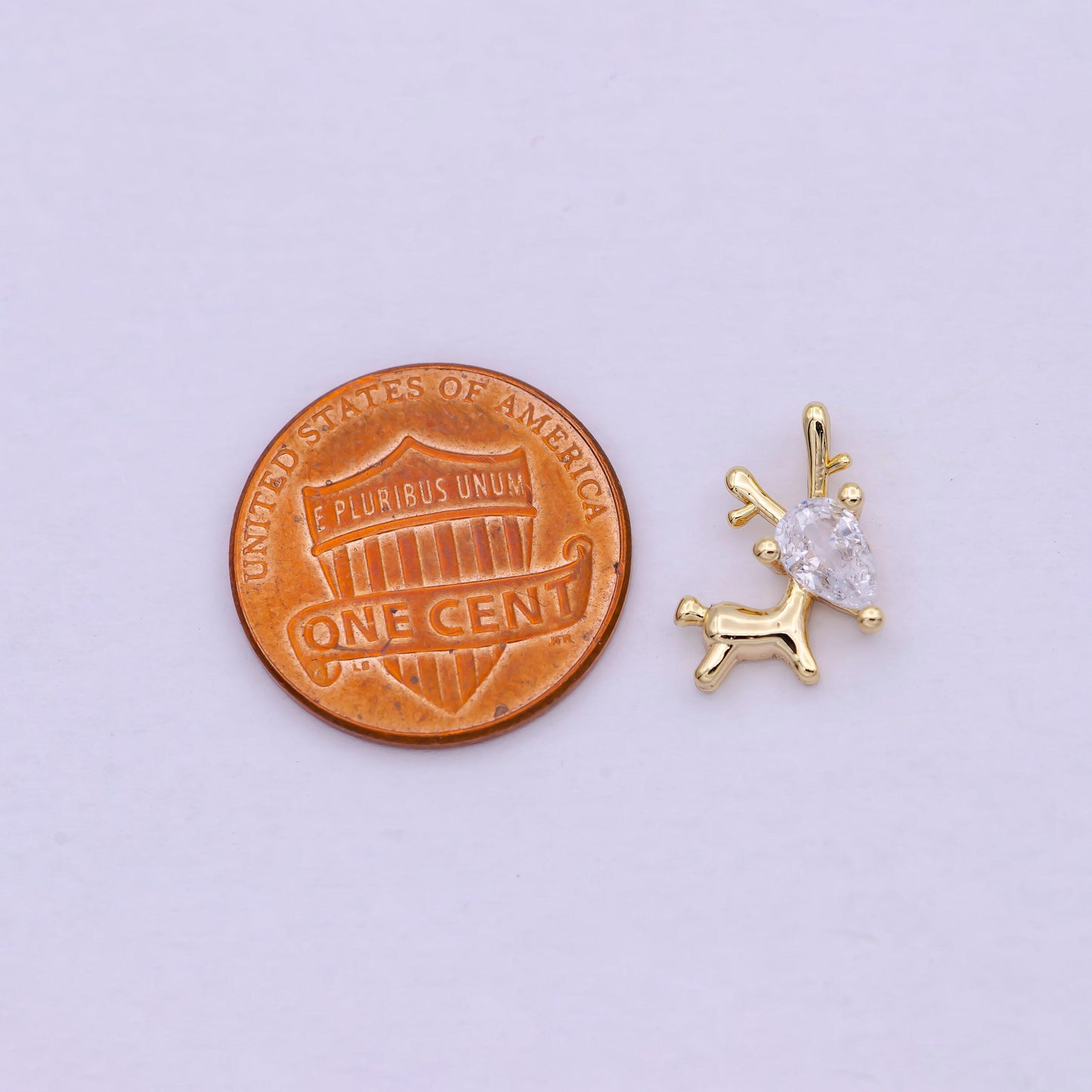 Dainty gold filled reindeer charm, christmas animal pendant, diy fashion jewelry necklace bracelet earring wholesale supply | n-283