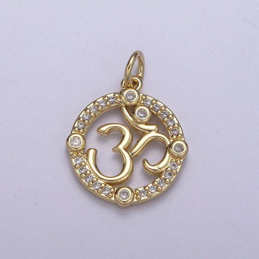 Hindu om symbol charm pendant, om charm pendant for necklace n-248