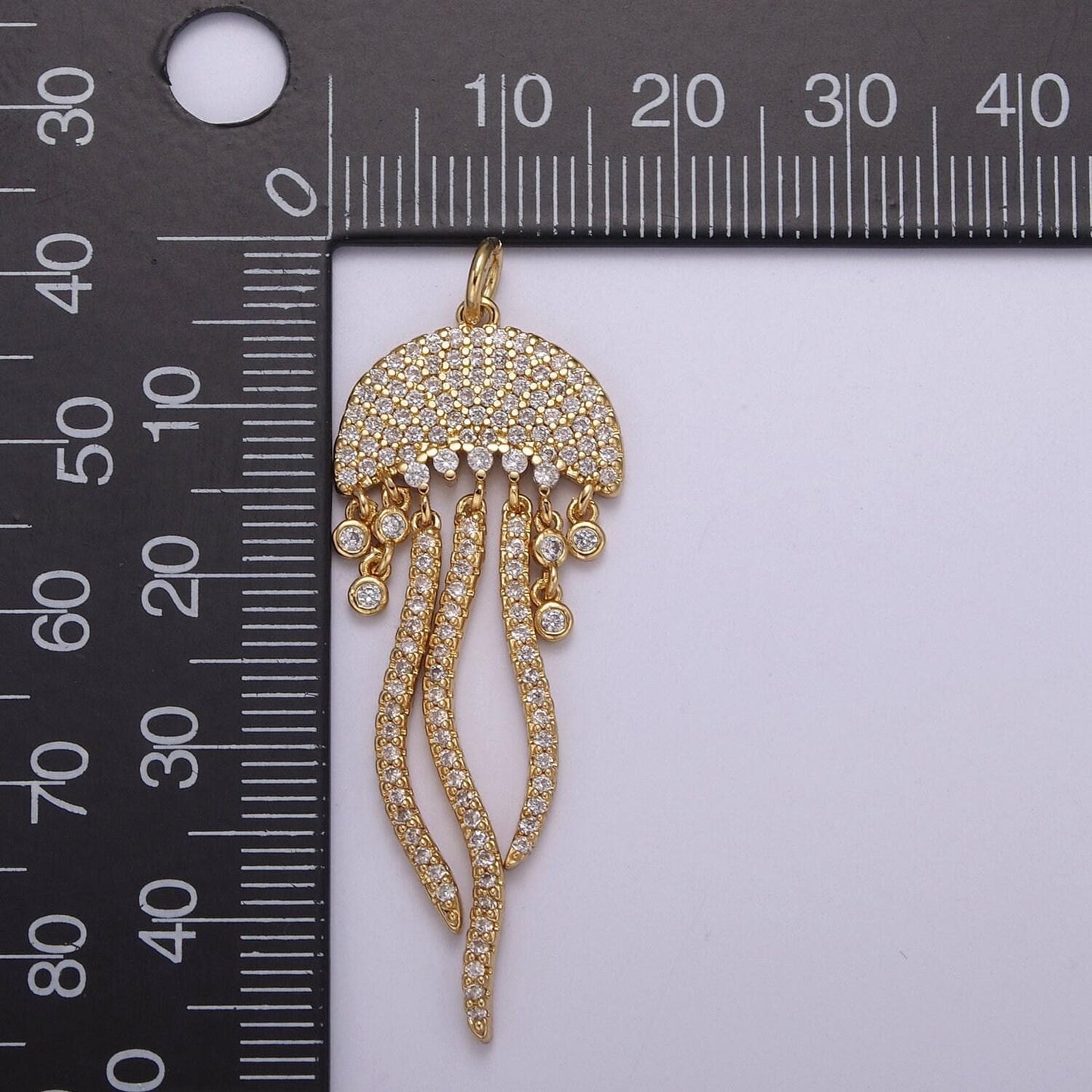 Tiny gold silver jellyfish charm dainty pendant cz gold charm animal charm under the sea inspired n220-221