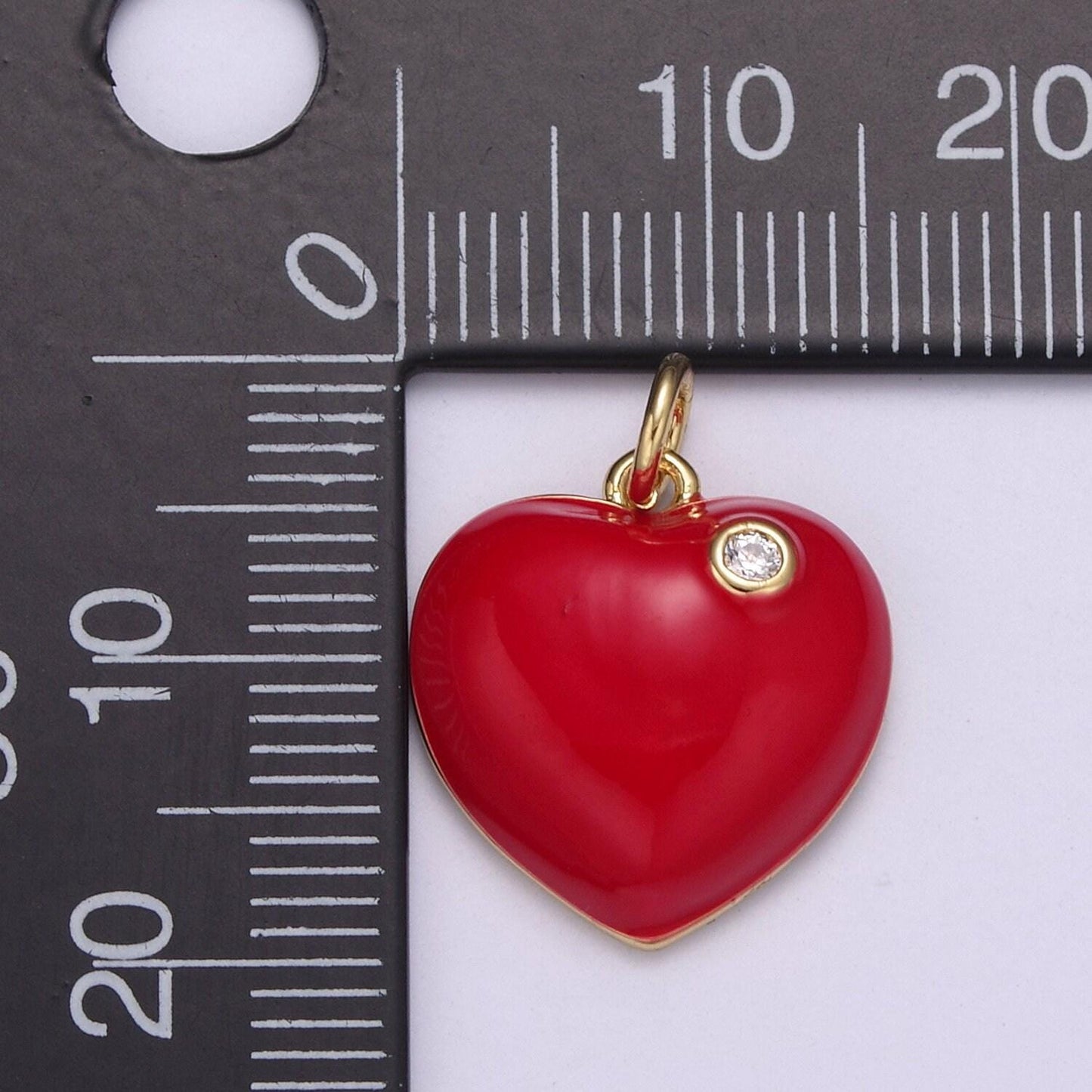Enamel heart red green pink black solitaire cz, enamel heart charm pendant for necklace bracelet earring charm jewelry making supply n-222