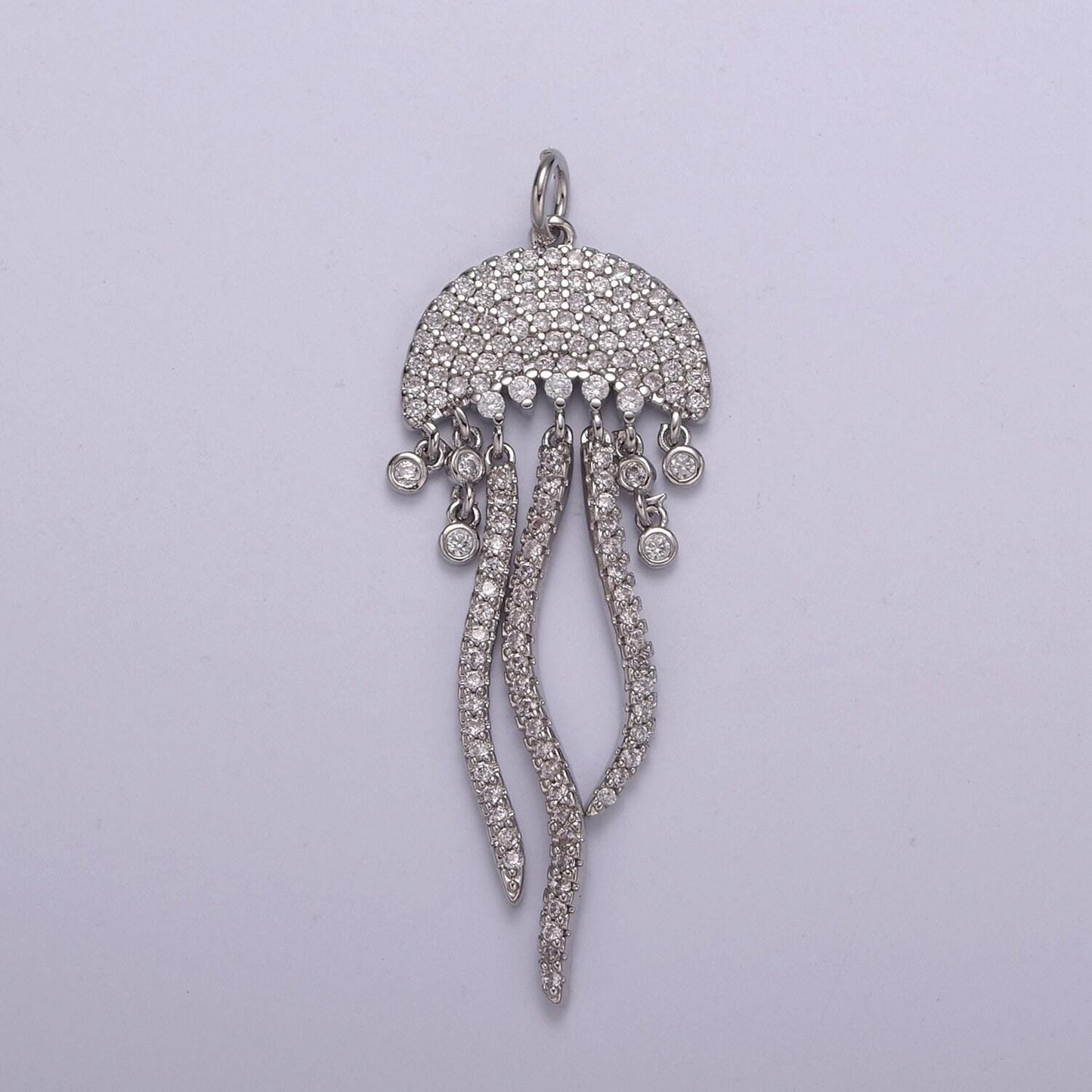 Tiny gold silver jellyfish charm dainty pendant cz gold charm animal charm under the sea inspired n220-221