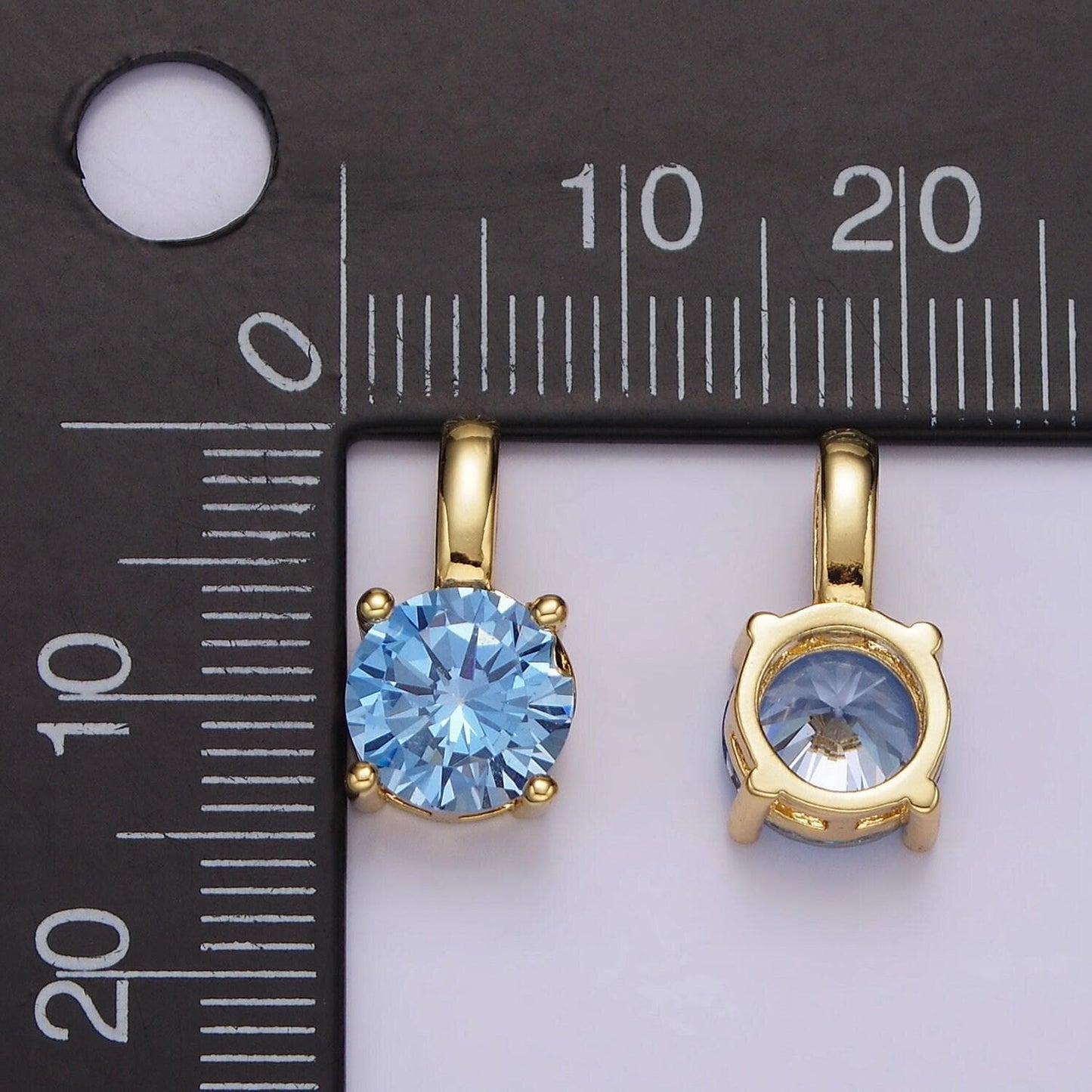 16k gold filled round cz birthstone personalized solitaire pendant