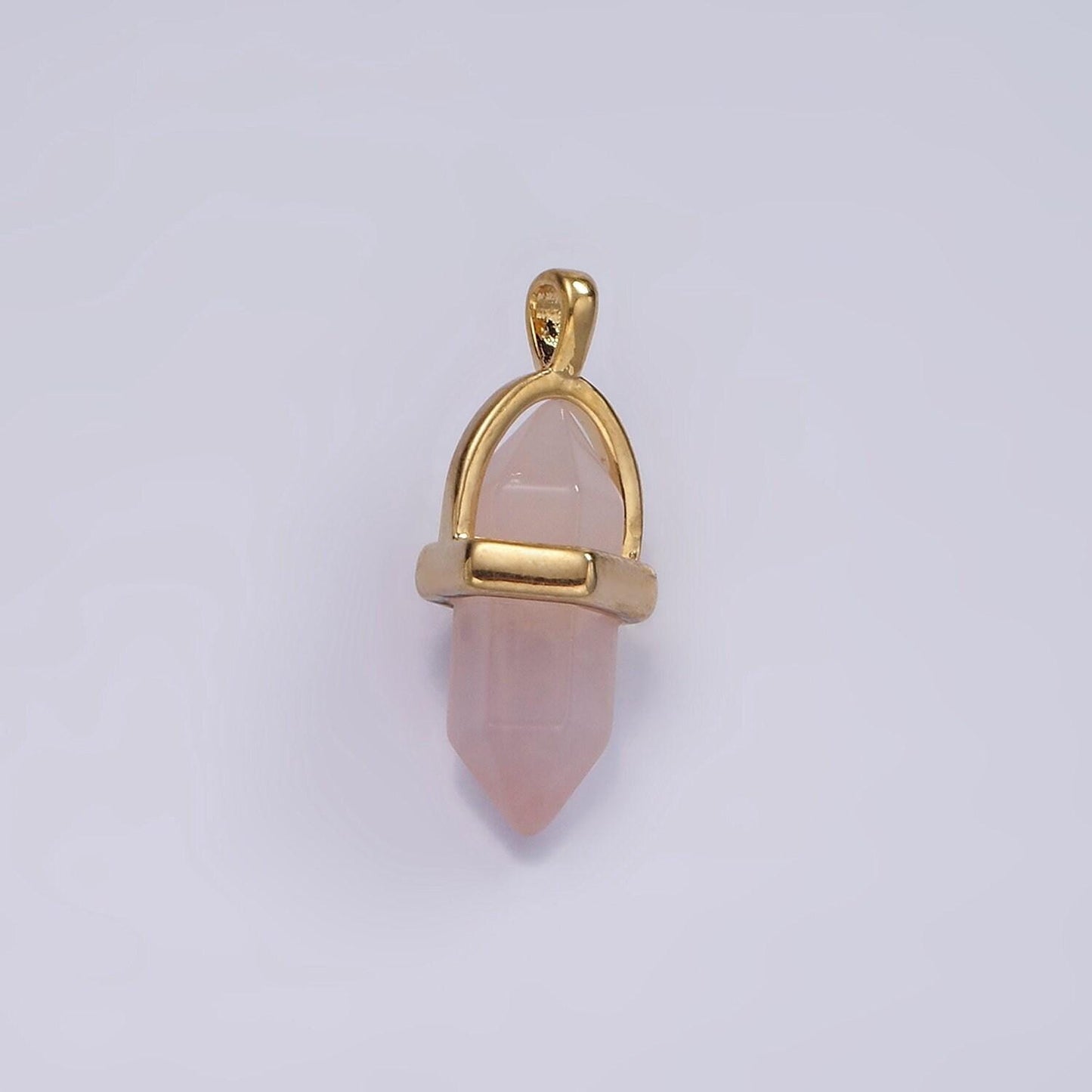 14k gold filled natural gemstone pointed wand pendant | n2007 - n2016