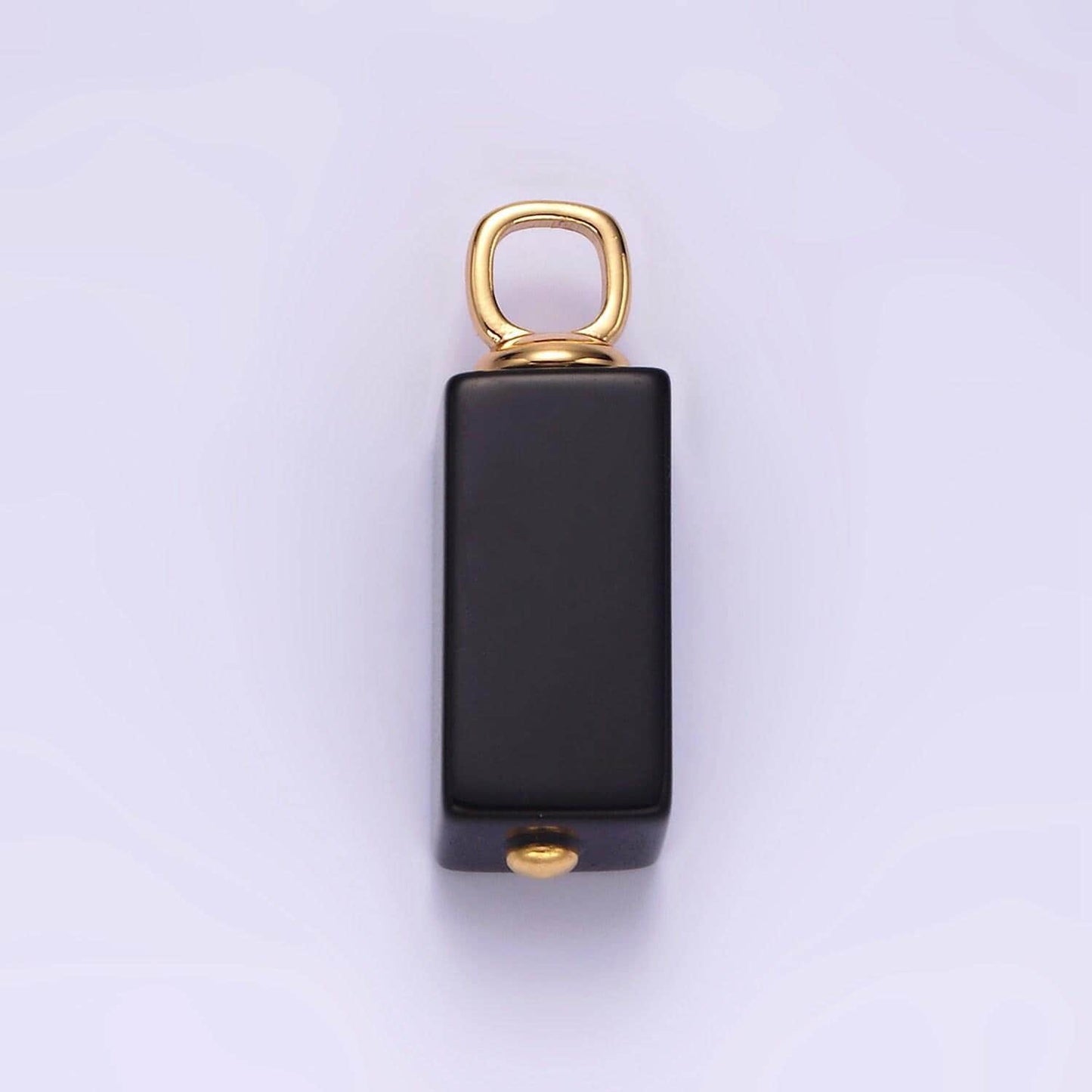 14k gold filled 24mm black onyx tube bar minimalist pendant | n1990
