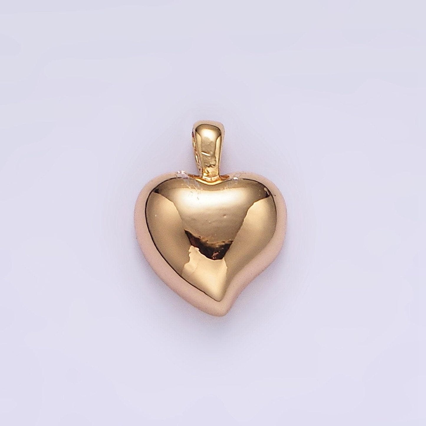 14k gold filled 10mm chubby heart minimalist mini pendant | n1916
