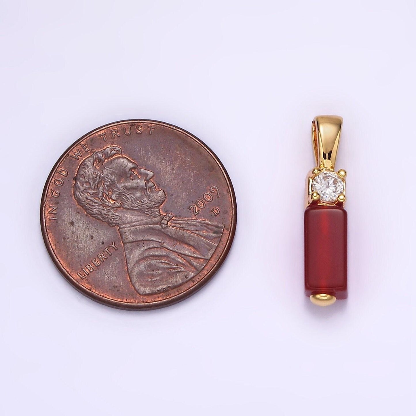 Mini gemstone onyx carnelian rectangle charm gold filled cz bail charm pendant for necklace black red jewelry n1861