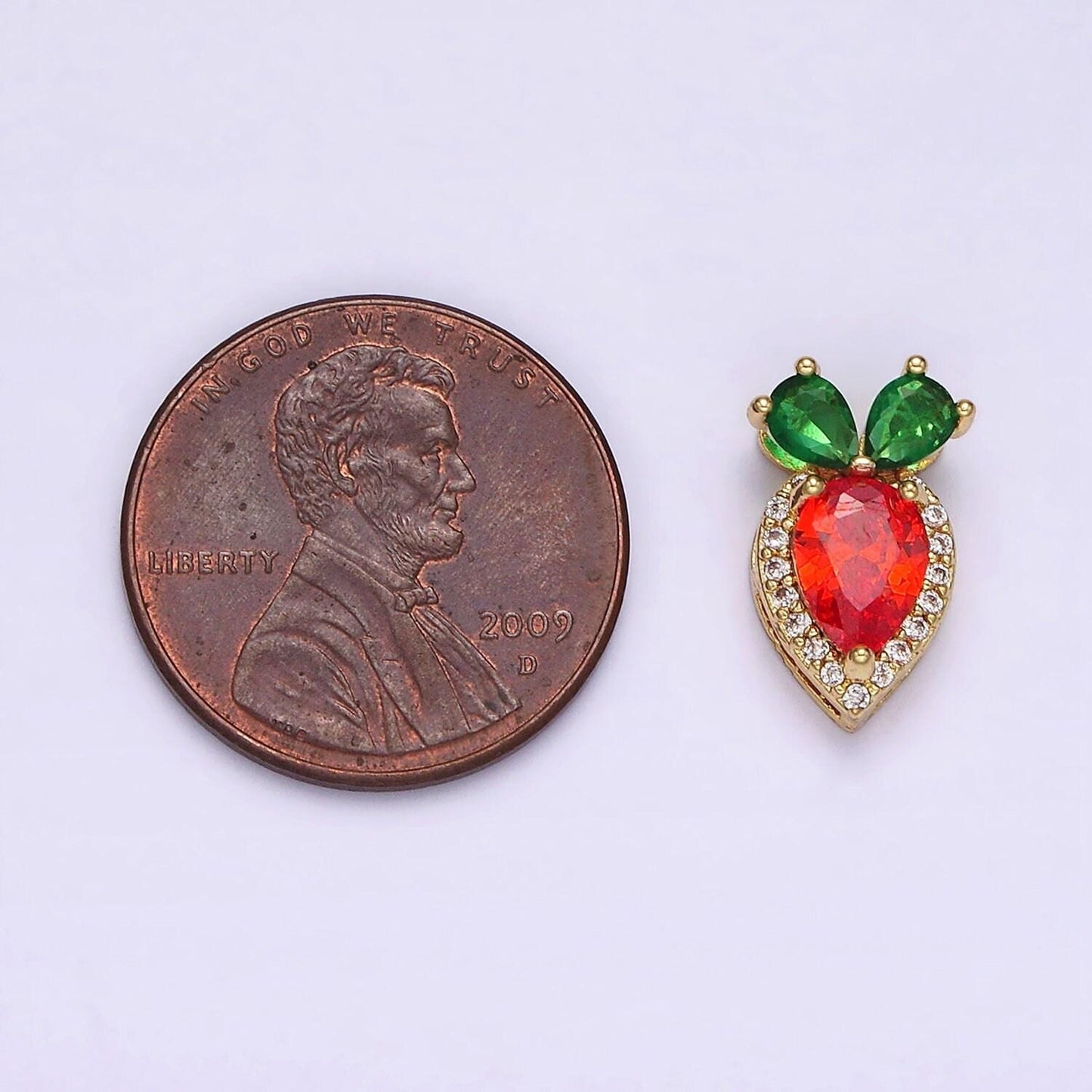 Mini slider carrot charm 14k gold filled 13.5mm orange carrot vegetable micro paved cz pendant bunny inspired pets fruit foodies | n1816