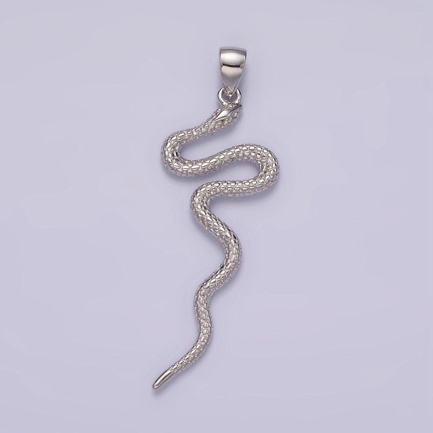 14k gold filled snake slithering serpent scale textured pendant in gold & silver | n1791 n1792
