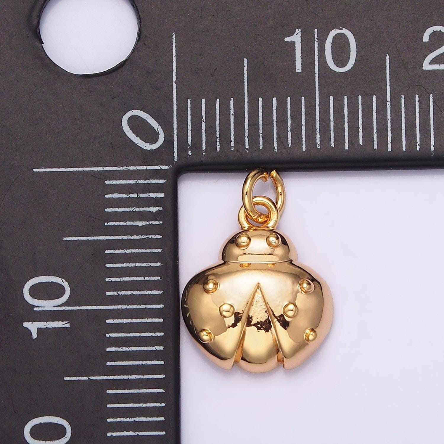 18k gold filled 12mm dotted ladybug insect animal minimalist charm | n1758