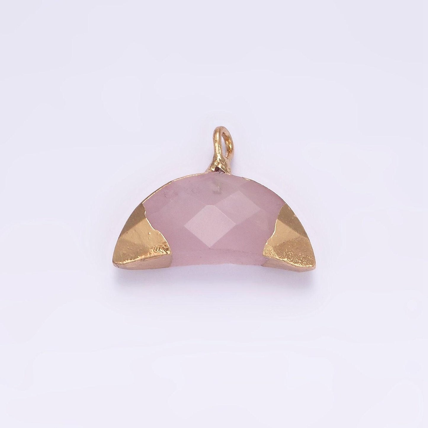 14k gold filled lapis lazuli, amazonite, rose quartz, howlite crescent horn foiled charm | n1745 - n1748
