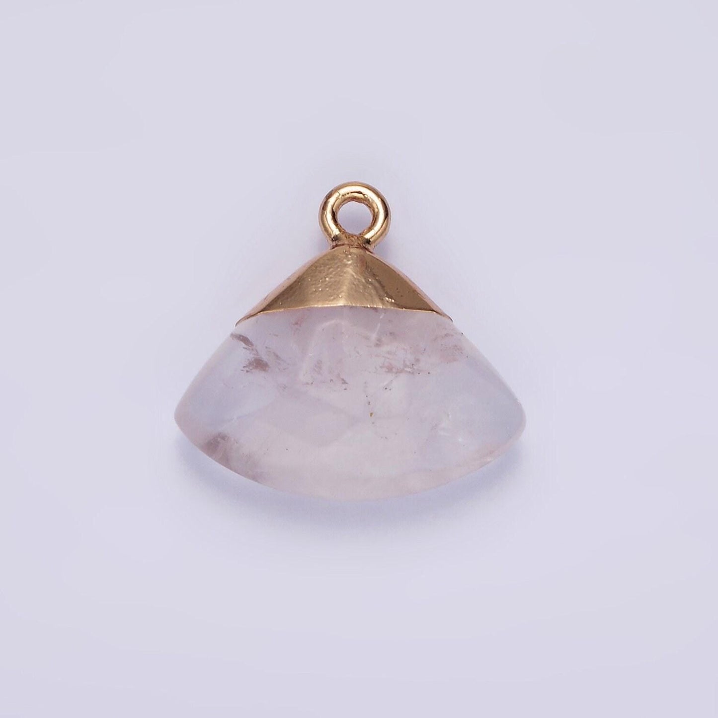 14k gold filled amethyst, aventurine, rose quartz, clear quartz, amazonite triangle fan molten charm | n1737 - n1741