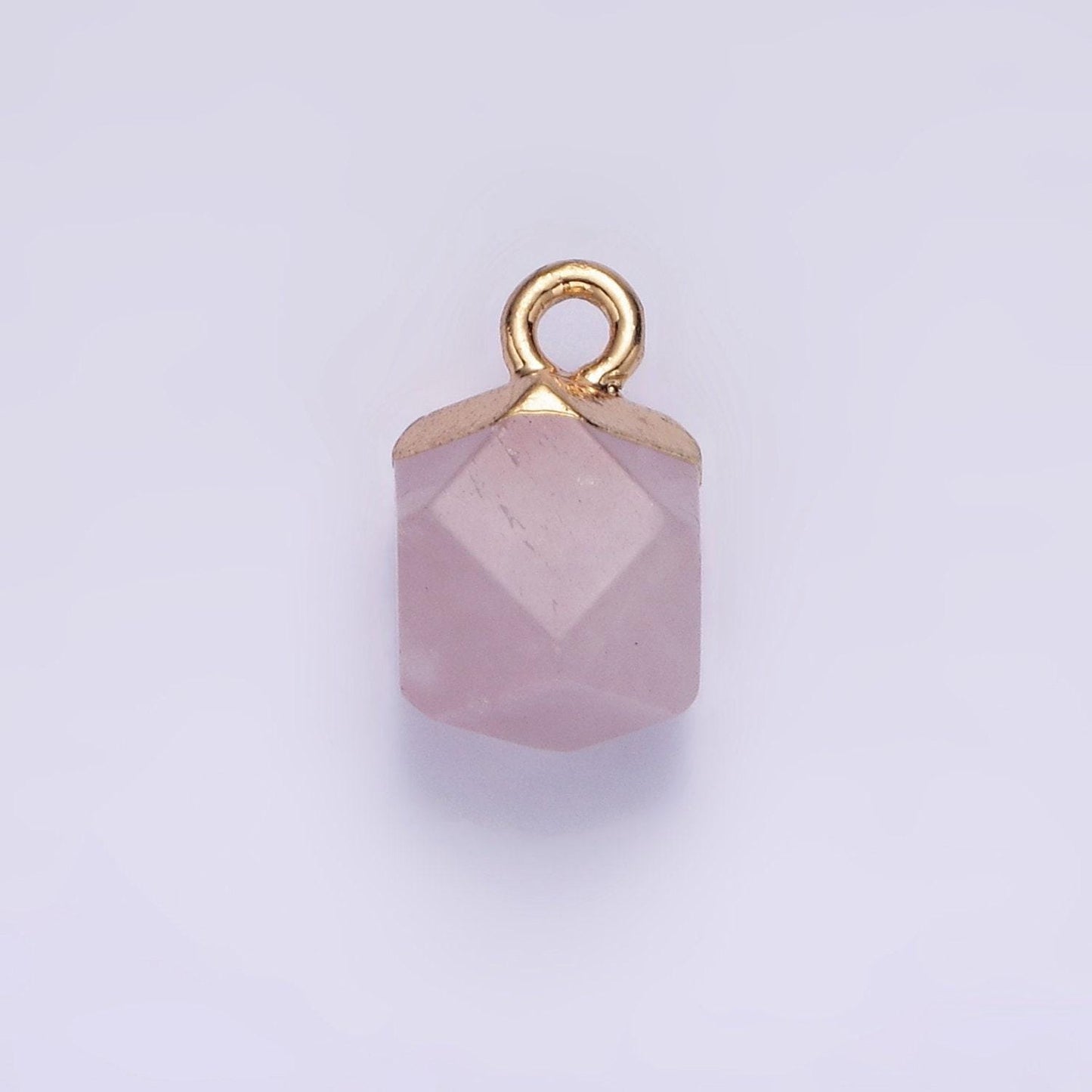 14k gold filled rose quartz, onyx, blue lace agate, rhodonite, amethyst multifaceted round charm | n1713 - n1717