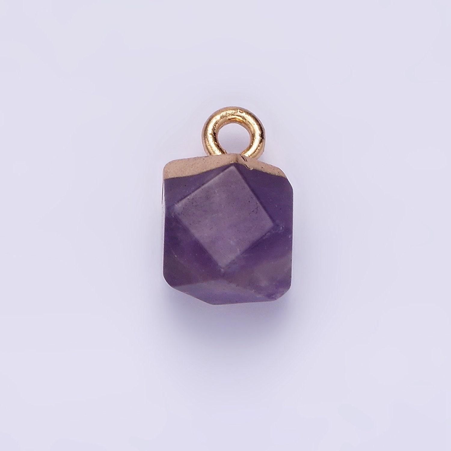 14k gold filled rose quartz, onyx, blue lace agate, rhodonite, amethyst multifaceted round charm | n1713 - n1717