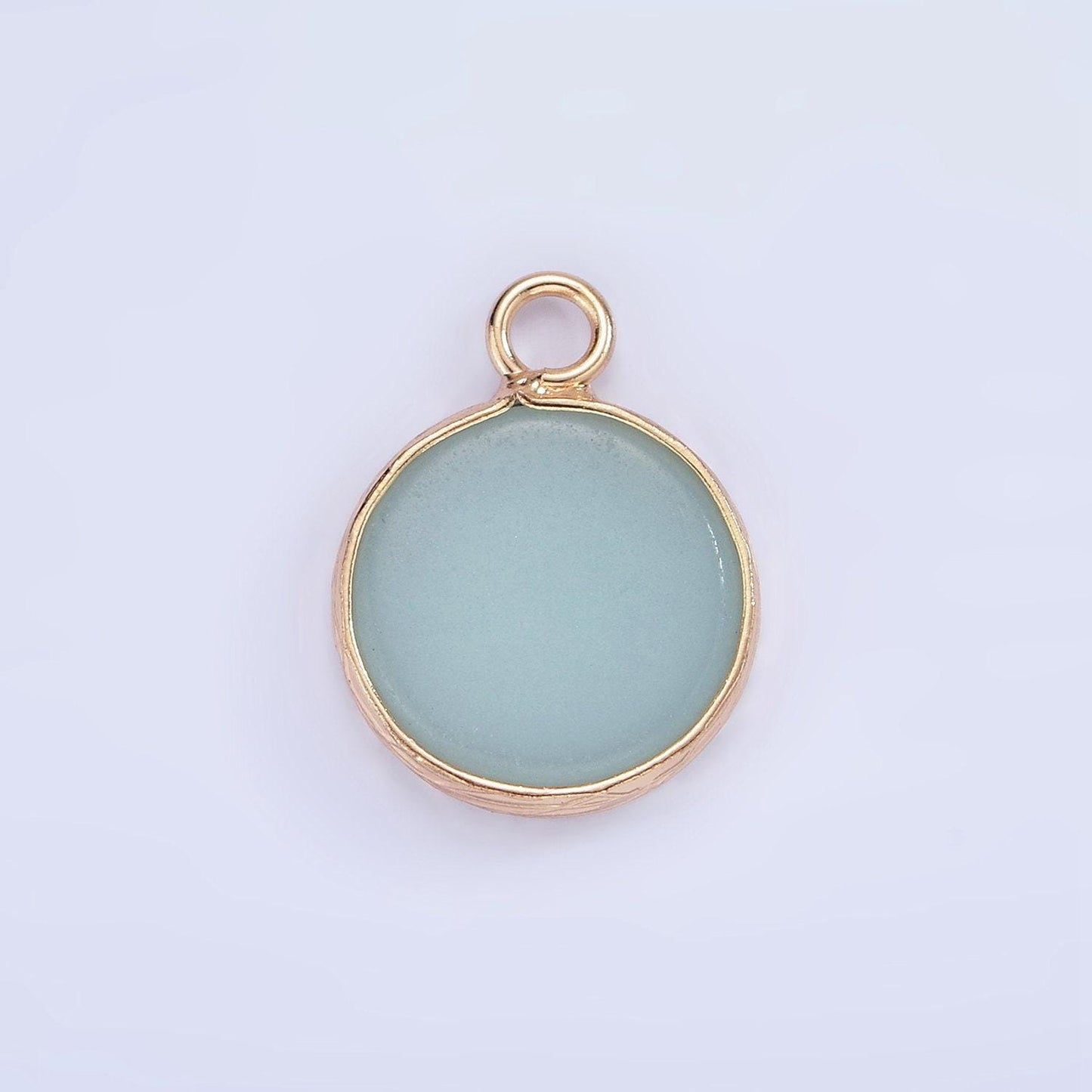 14k gold filled amazonite, pink quartz, onyx, howlite, blue lapis round bezel charm | n1691 - n1695