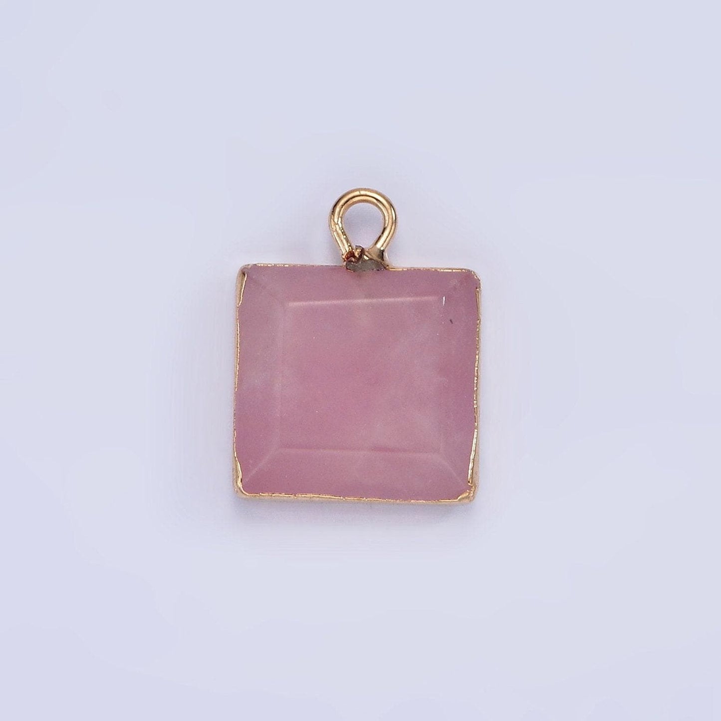 14k gold filled onyx, amazonite, pink quartz square bezel charm | n1688 - n1690