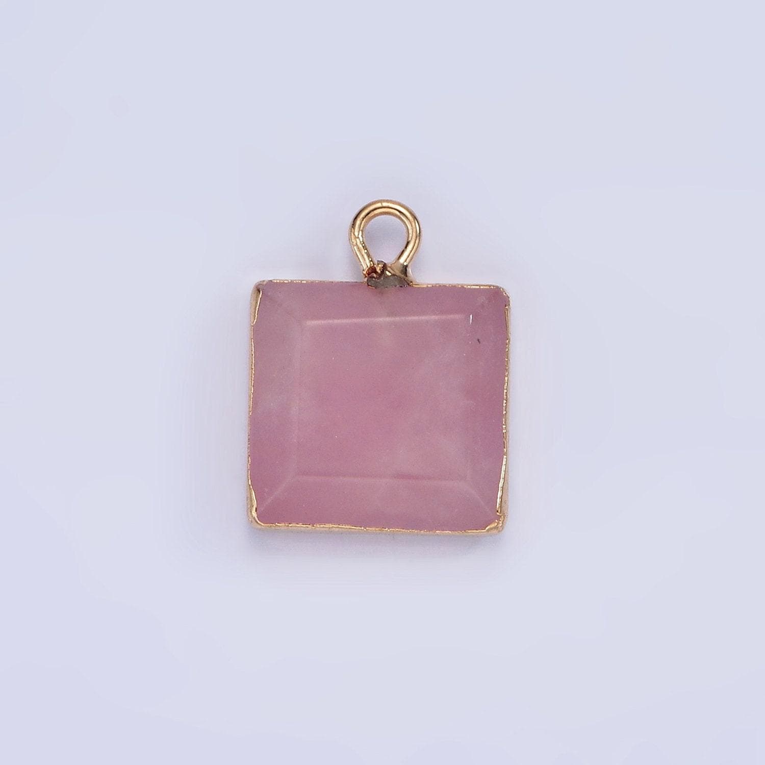 14k gold filled onyx, amazonite, pink quartz square bezel charm | n1688 - n1690