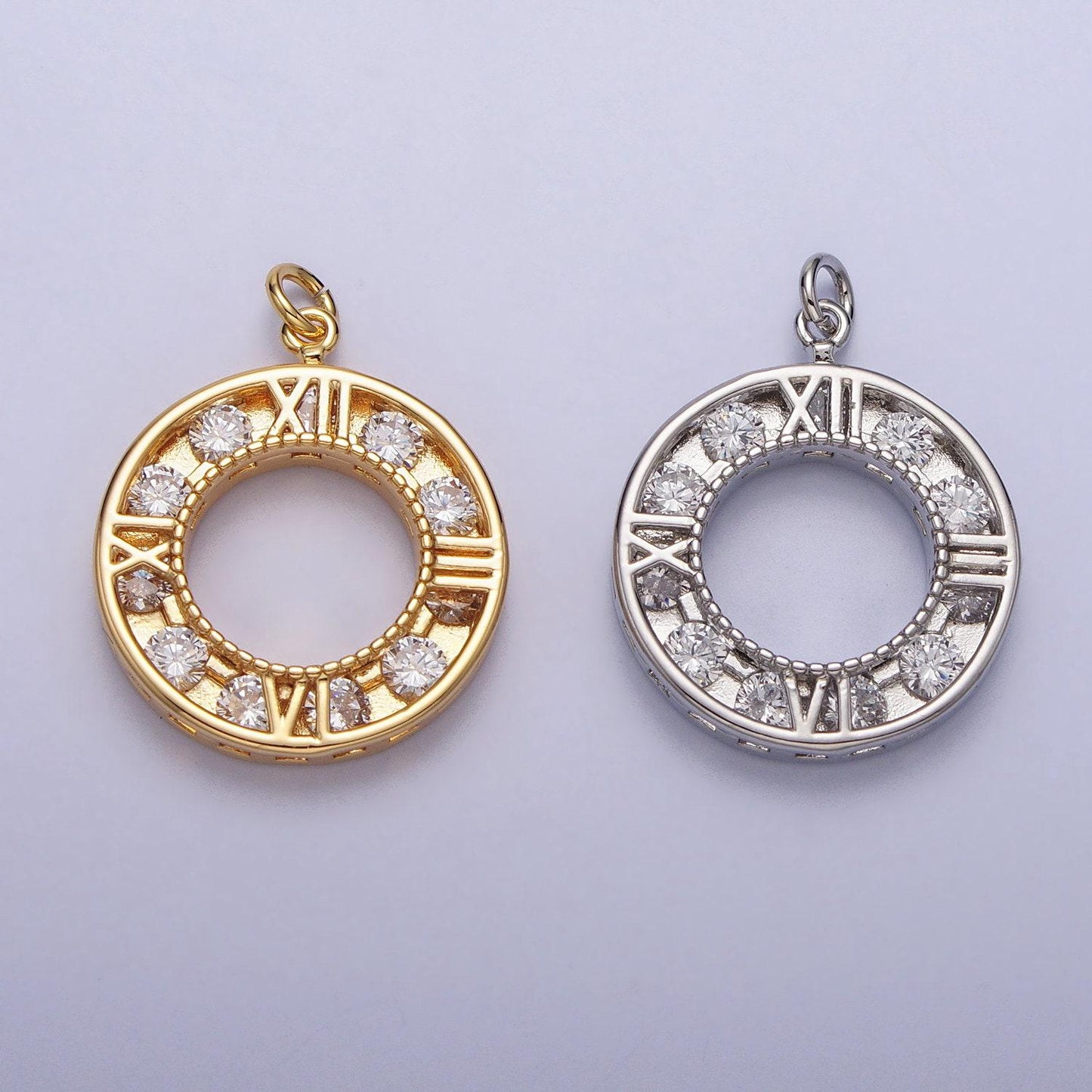 Mini gold filled clock charm watch pendant cz clock charm for necklace bracelet earring supply