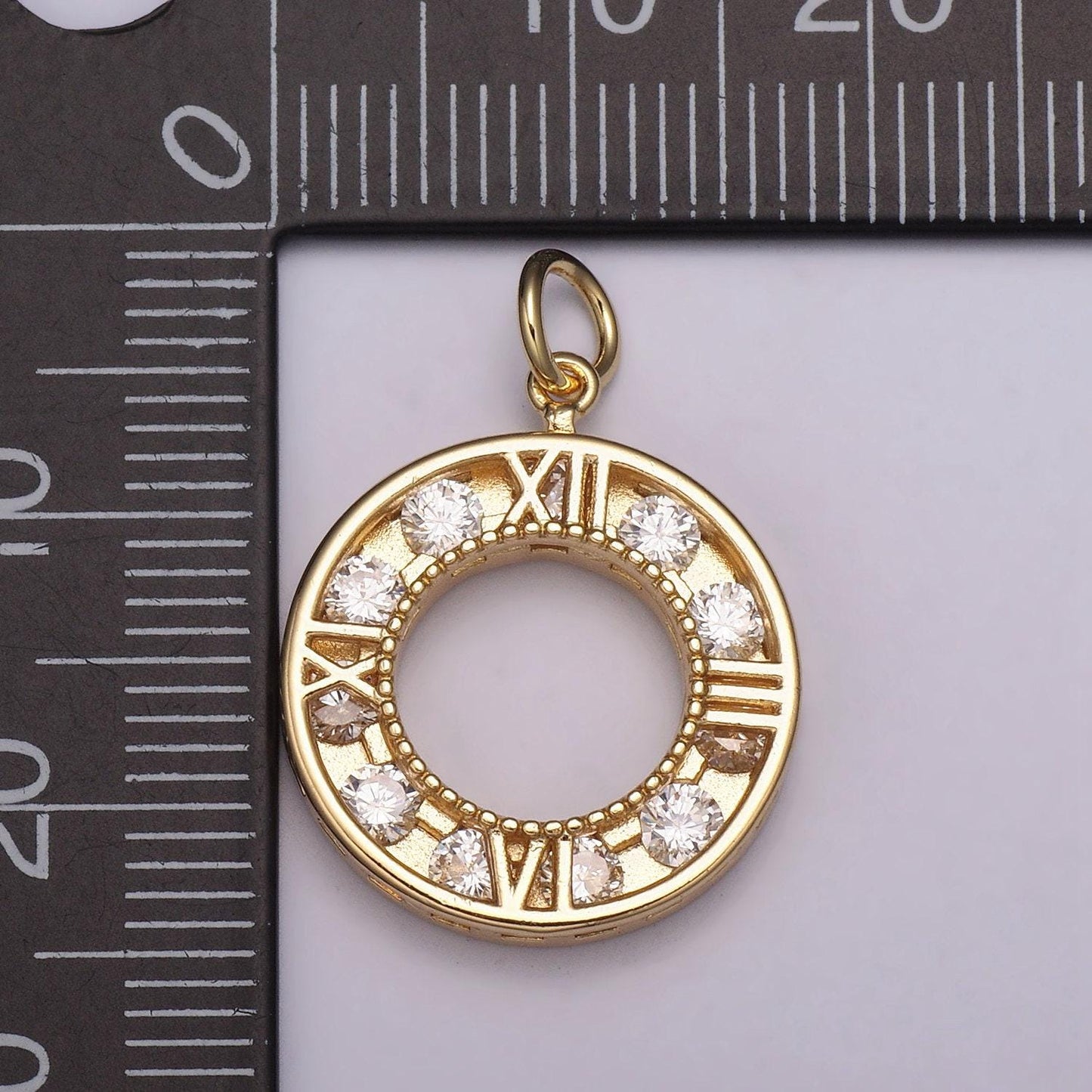Mini gold filled clock charm watch pendant cz clock charm for necklace bracelet earring supply