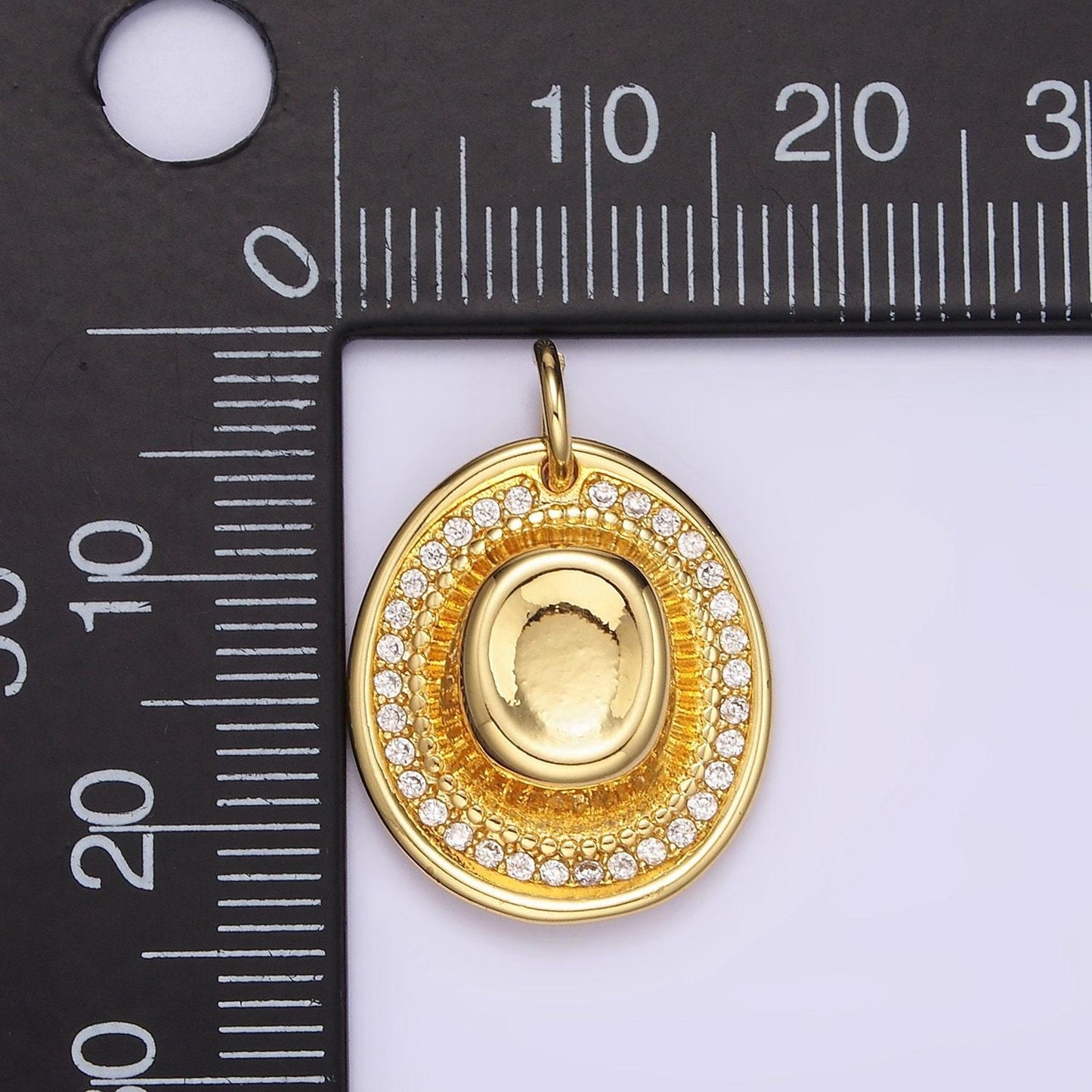14k gold filled cowboy hat/sombrero clear cz lined charm | n1528
