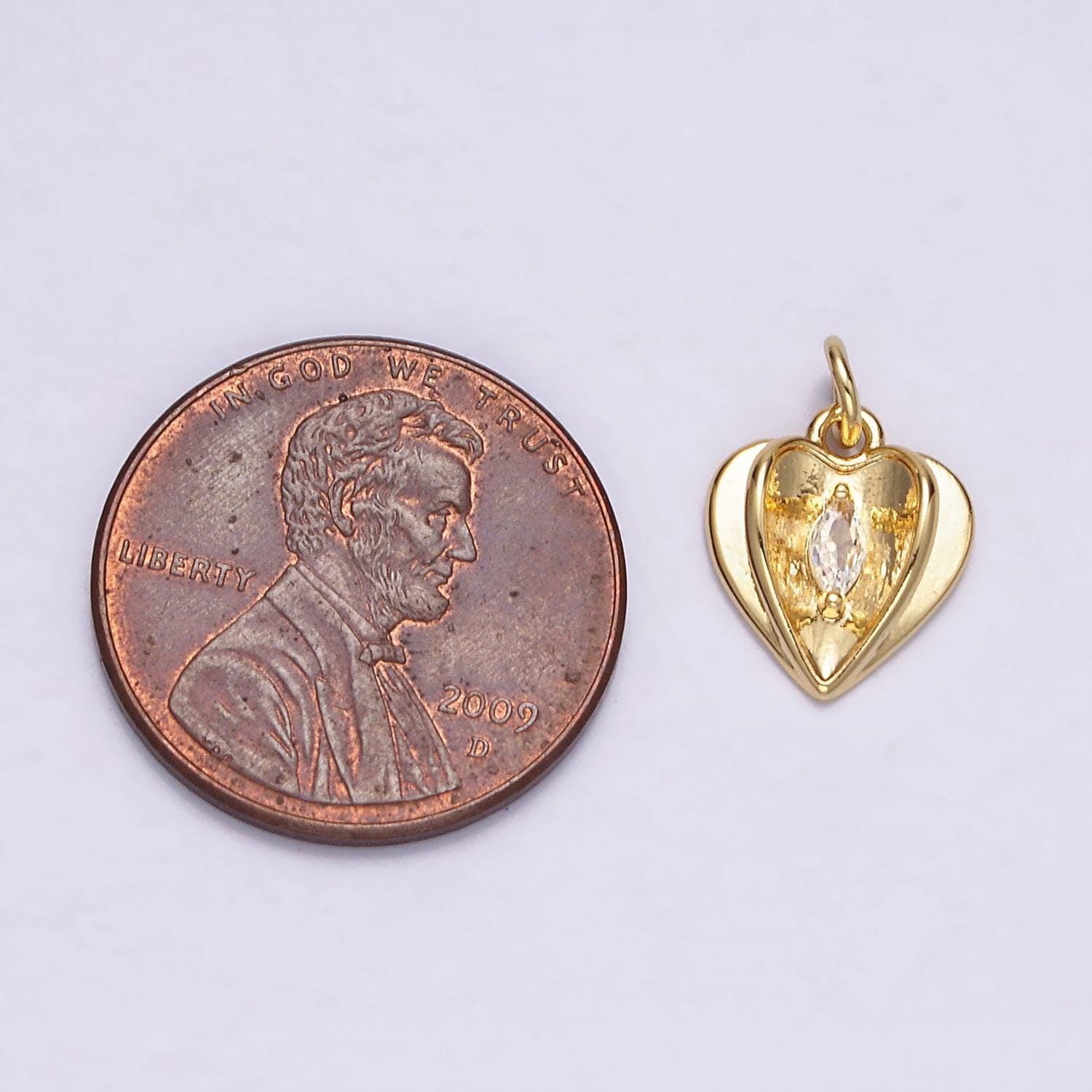 Dainty open my heart charm with clear marquise diamond cz pendant for bracelet necklace component n-1491