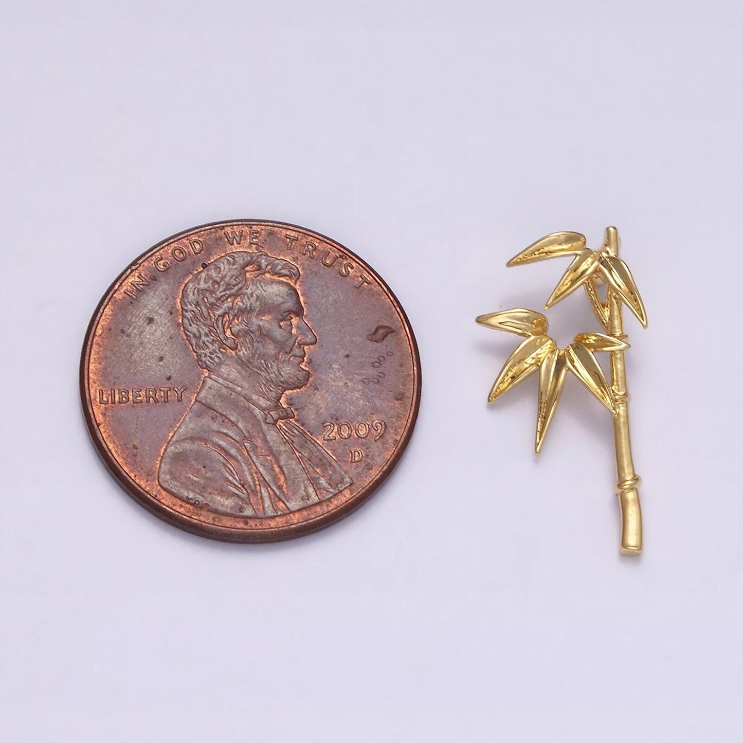 14k gold filled dainty bamboo tree pendant plant charm for necklace earring bracelet supply | n-1490